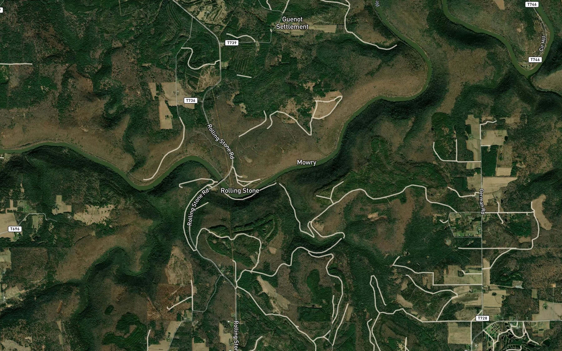 Satellite map of the Basin Run