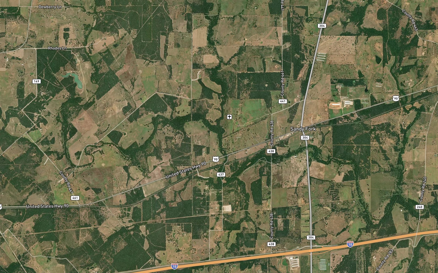 Satellite map of the Reed Creek