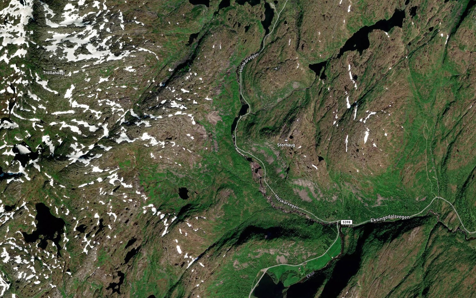 Satellite map of the Langefossen