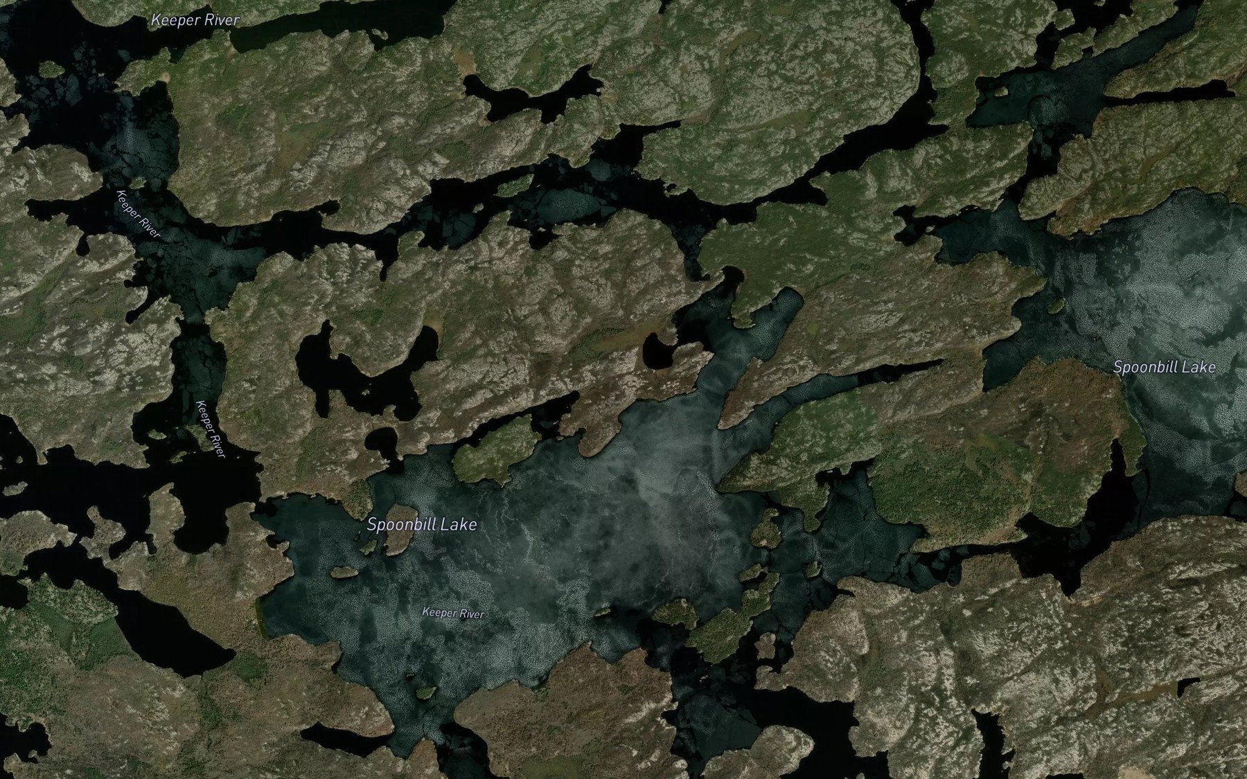 Satellite map of the Spoonbill Lake