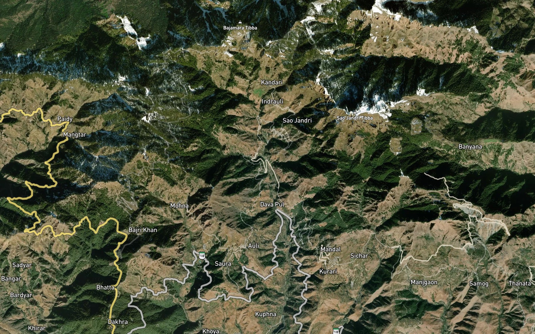 Satellite map of the Agar Gad