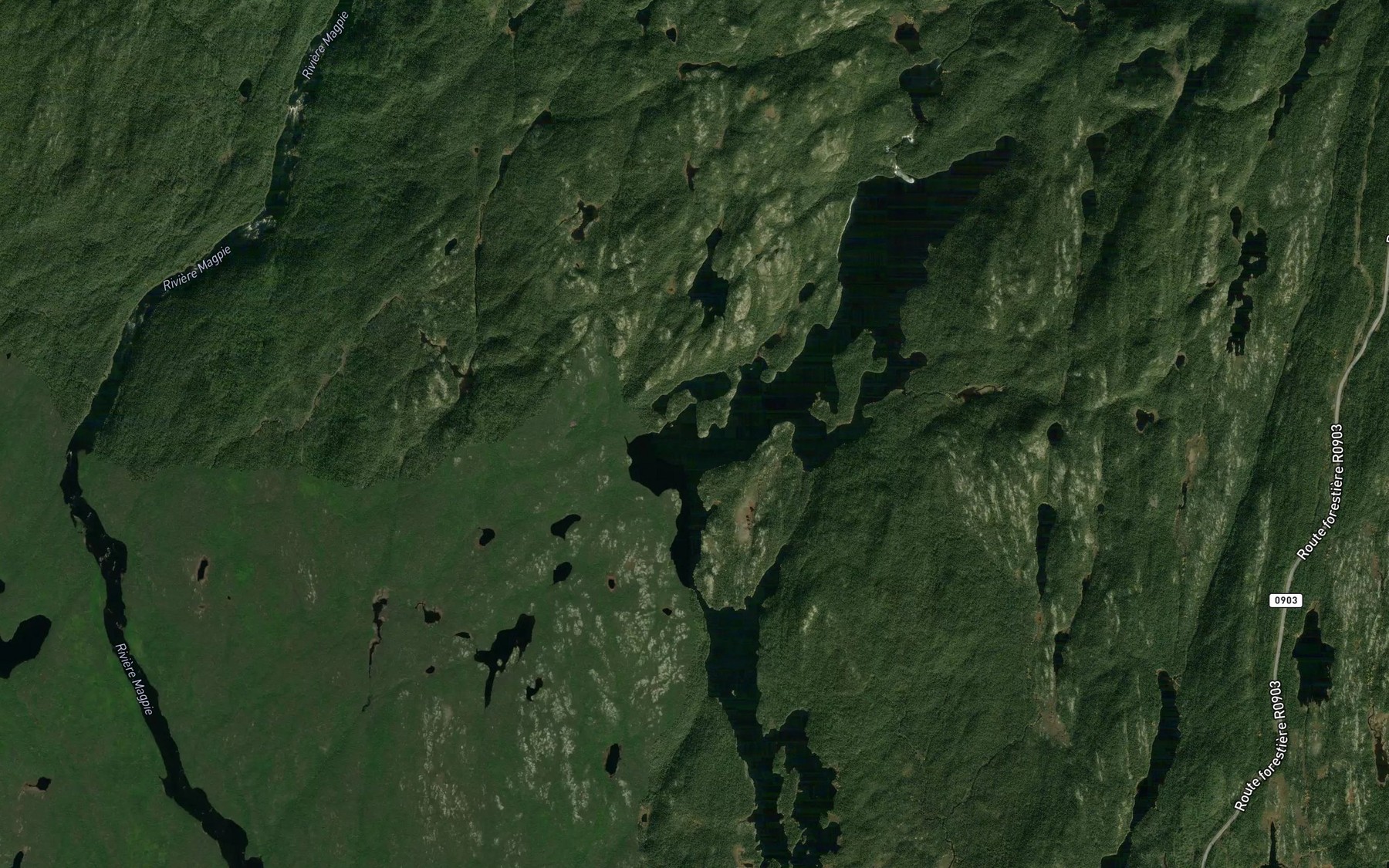 Satellite map of the Lac Matshimatakap