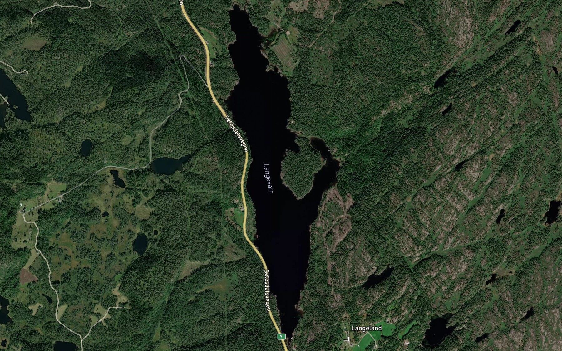 Satellite map of the Langevatn