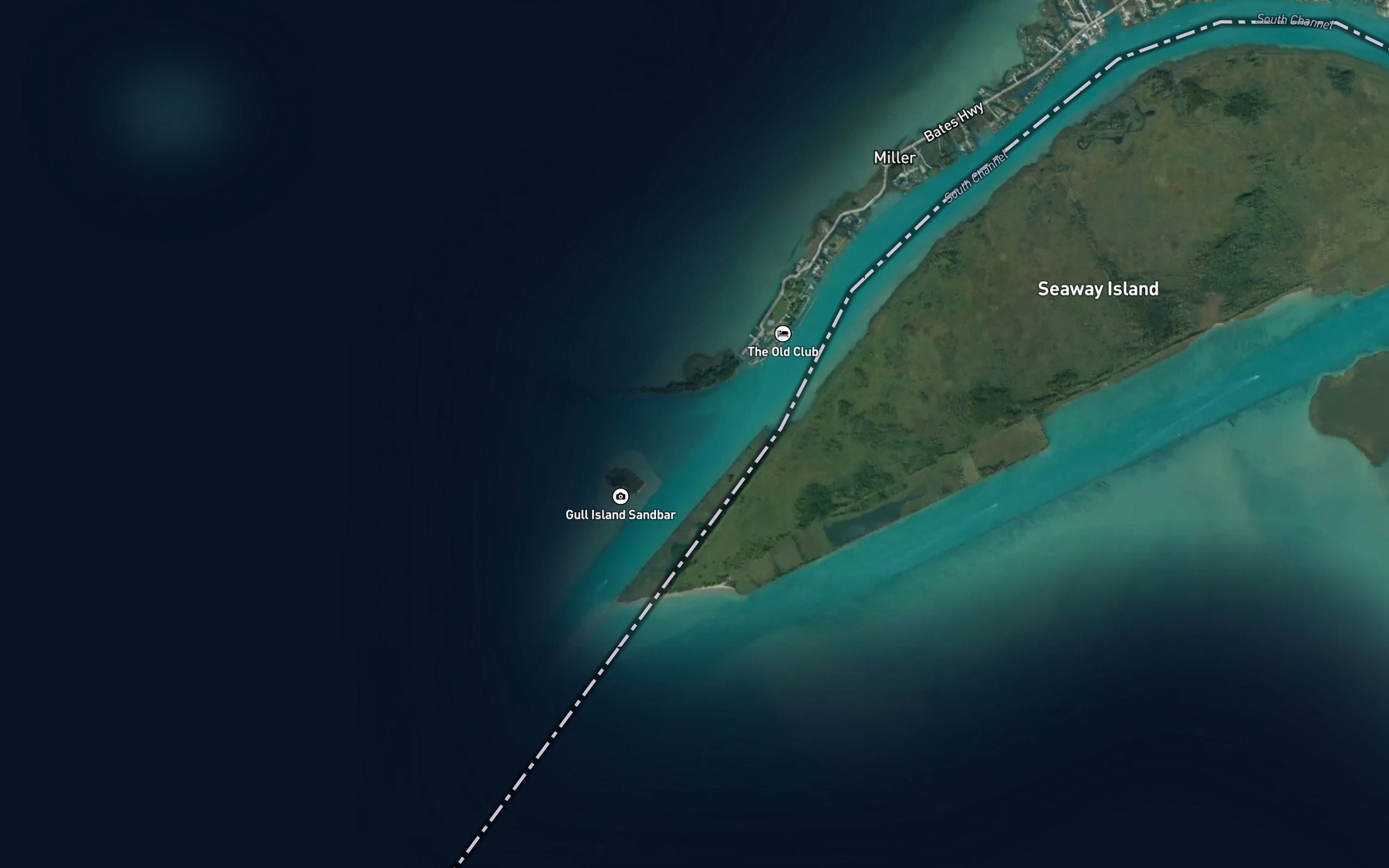 Satellite map of the Saint Clair River