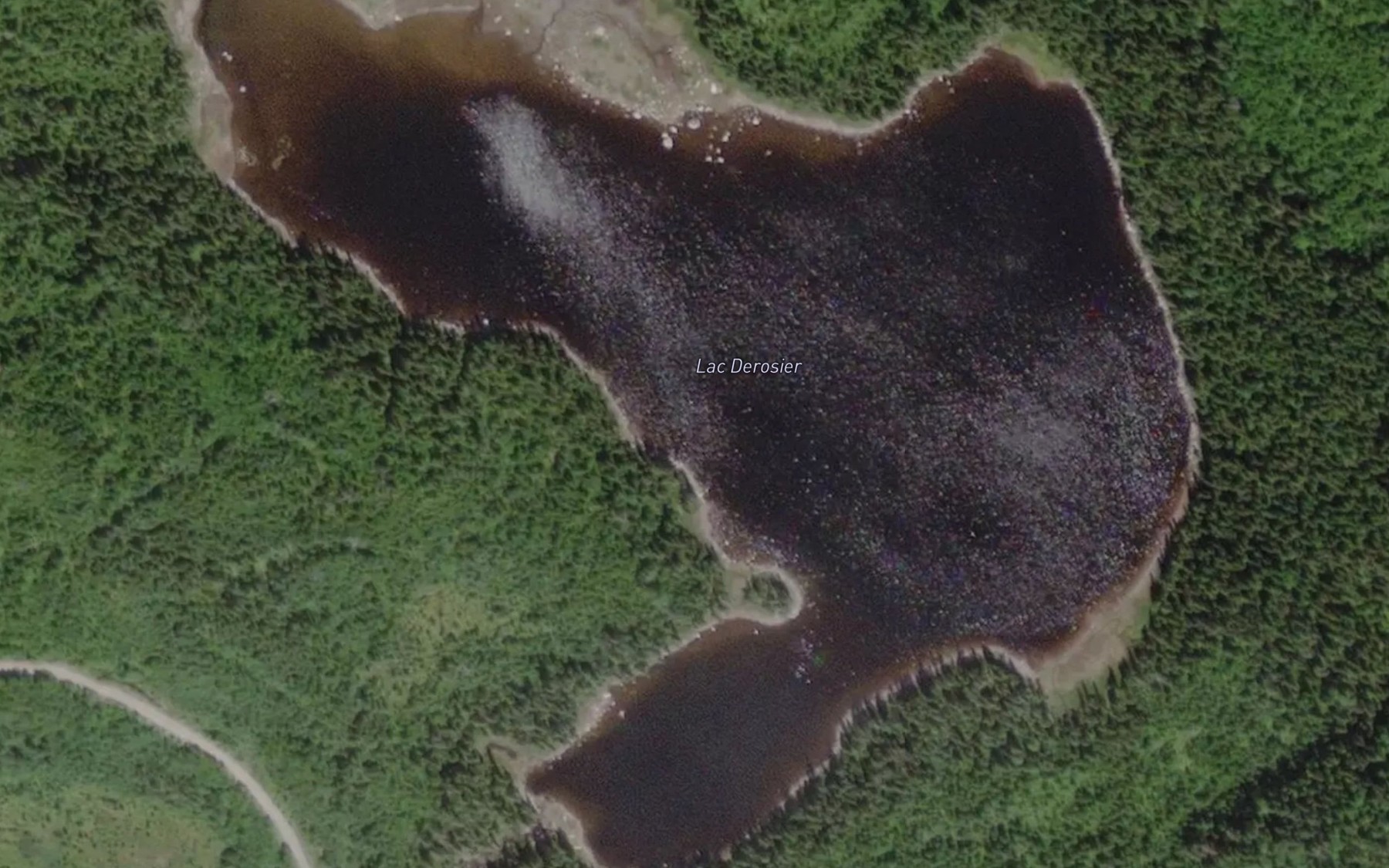 Satellite map of the Lac Derosier