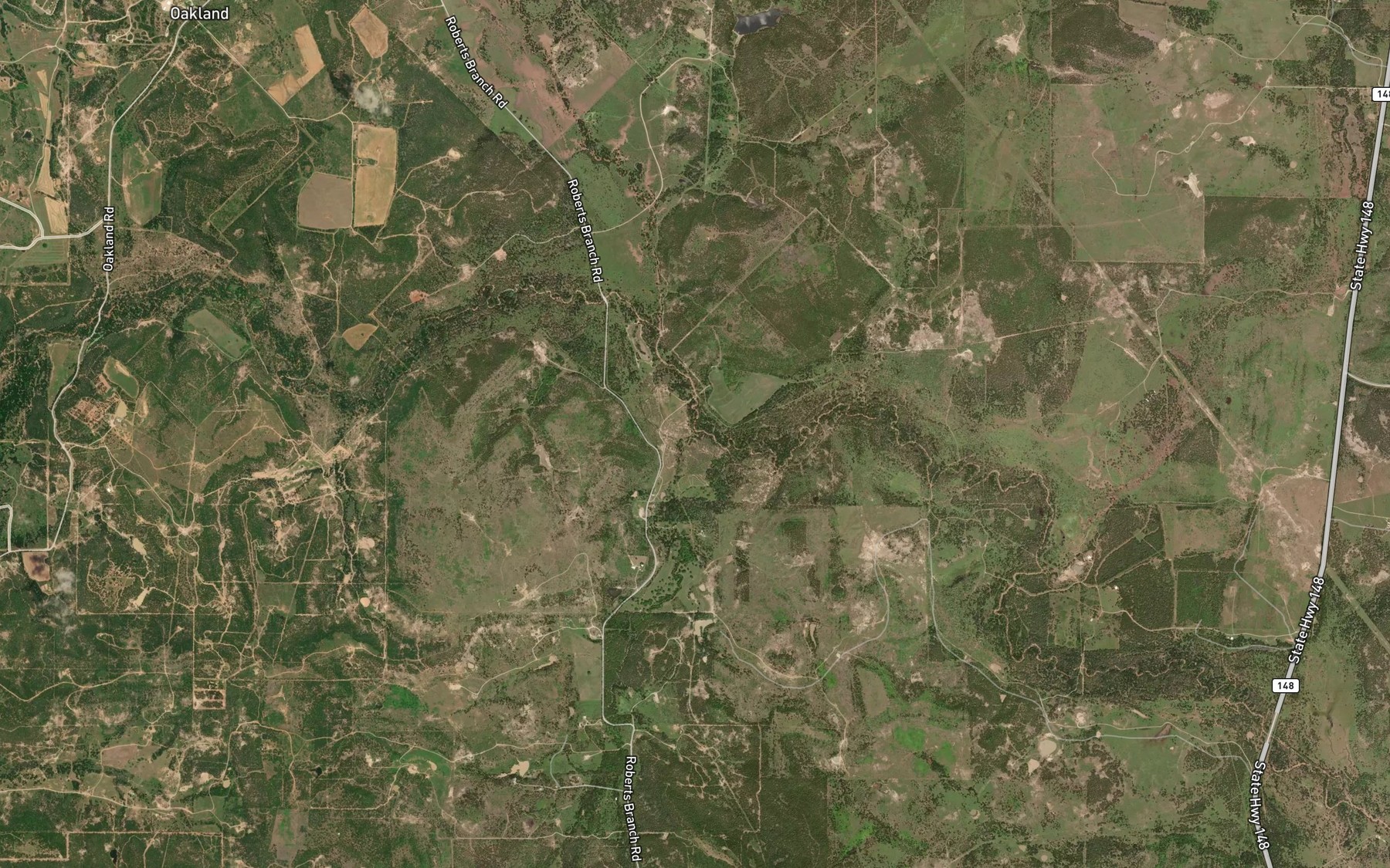 Satellite map of the Roberts Prairie Branch