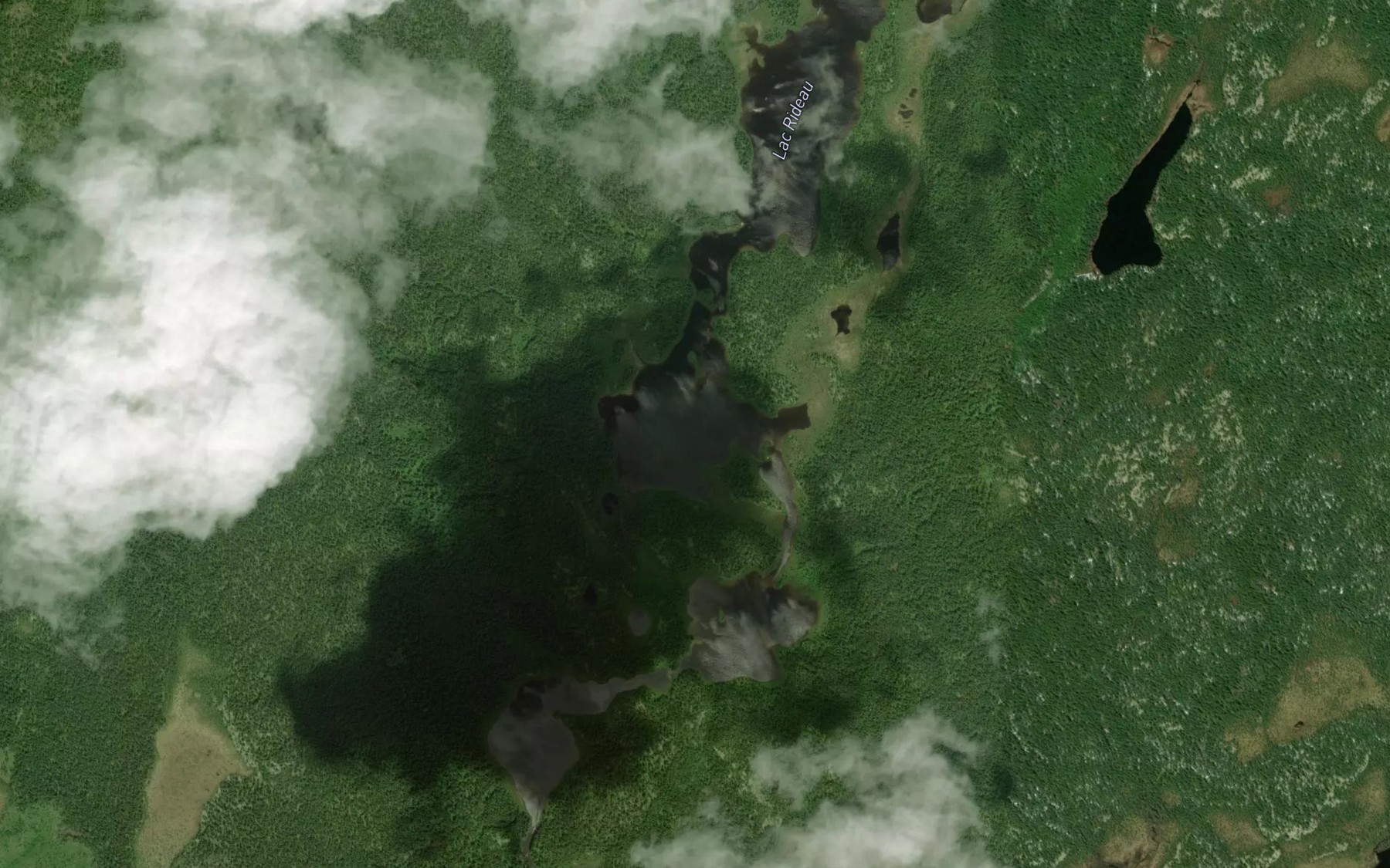 Satellite map of the Lac Rideau