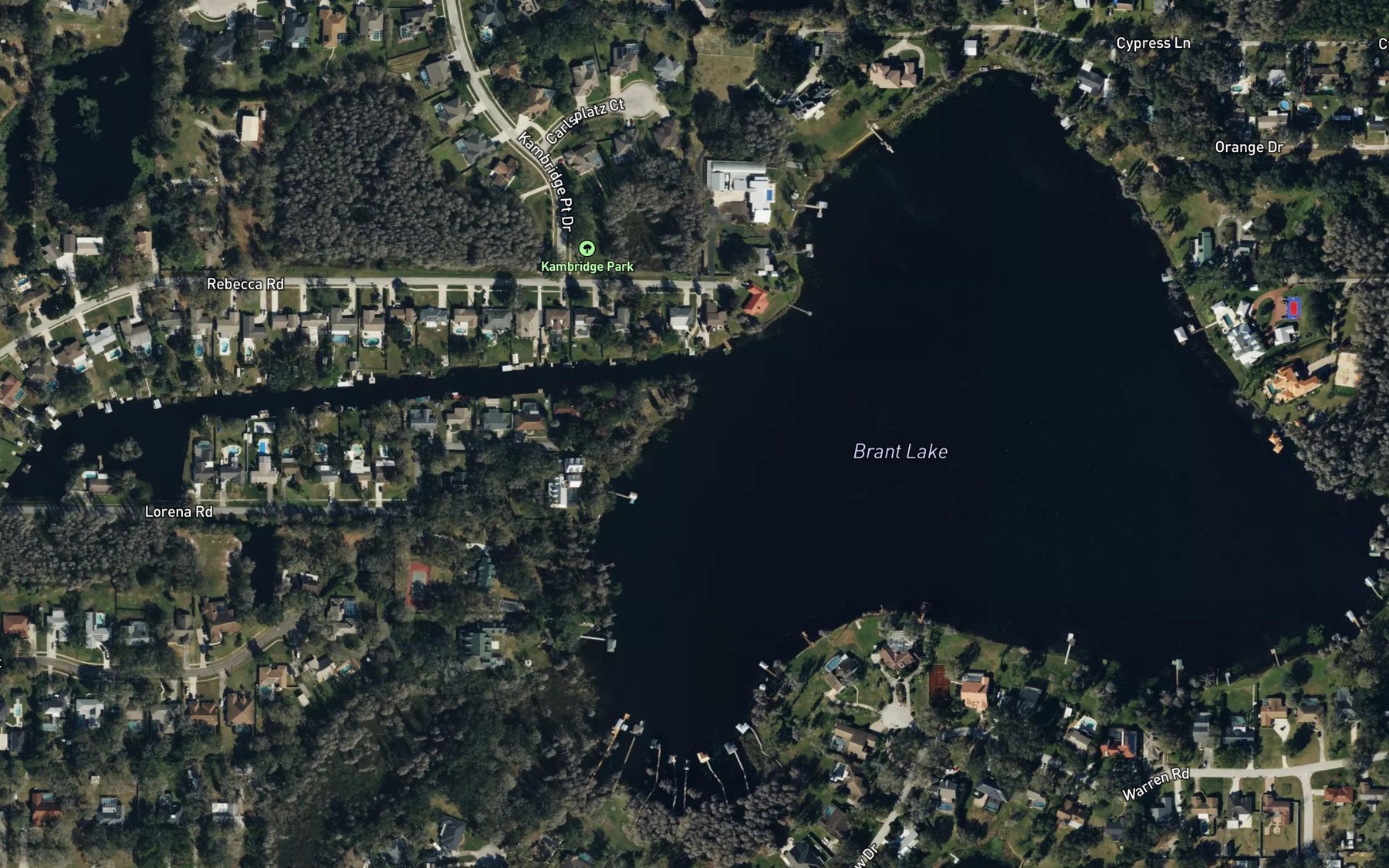 Satellite map of the Brant Lake