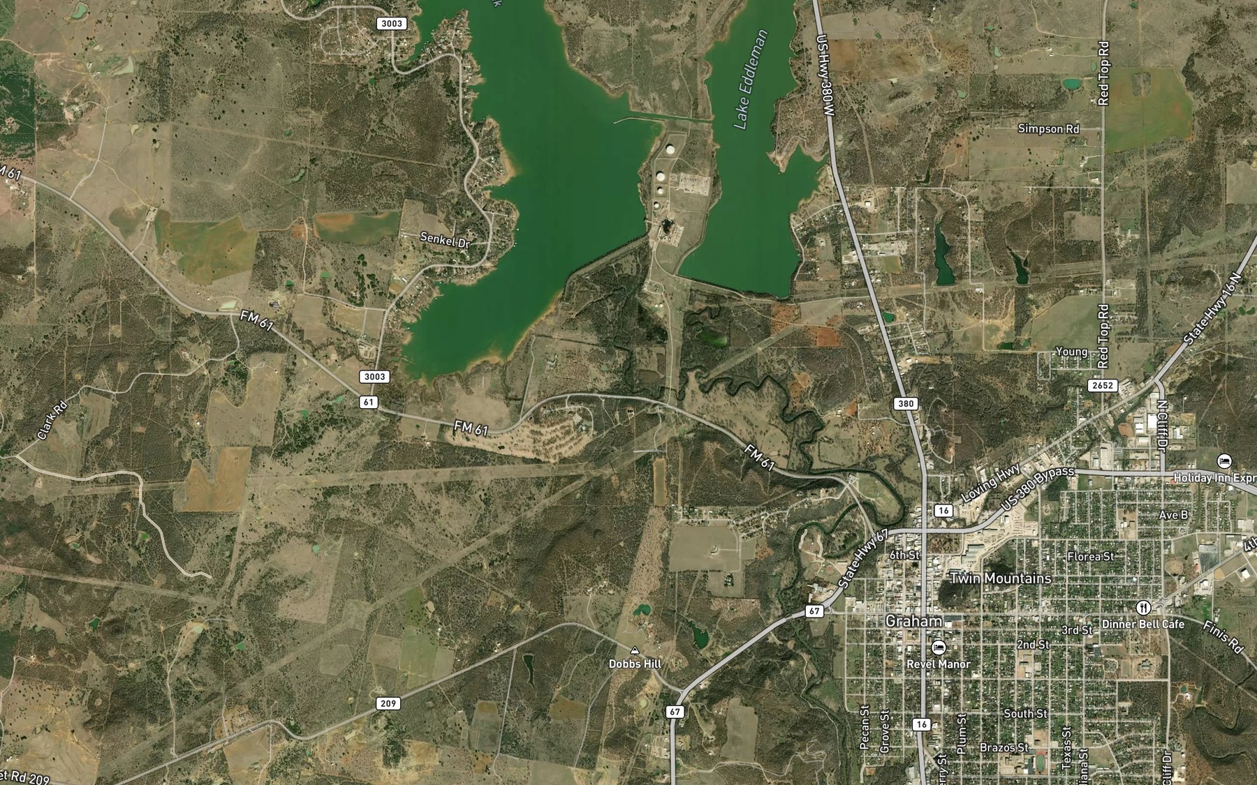 Satellite map of the Willow Branch