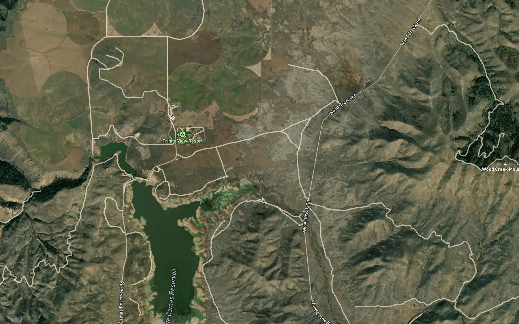Satellite map of the Cat Creek