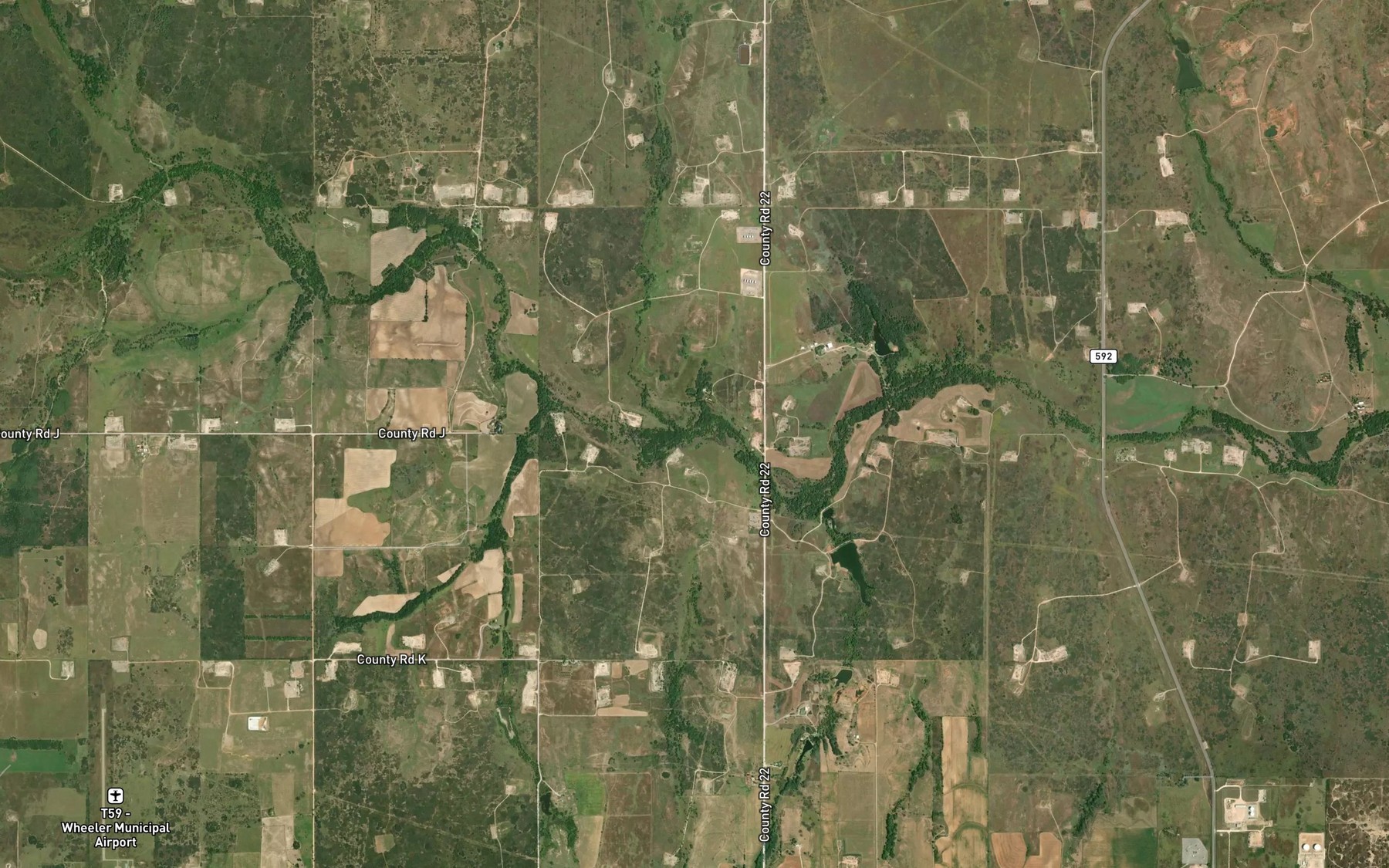 Satellite map of the Coburn Creek