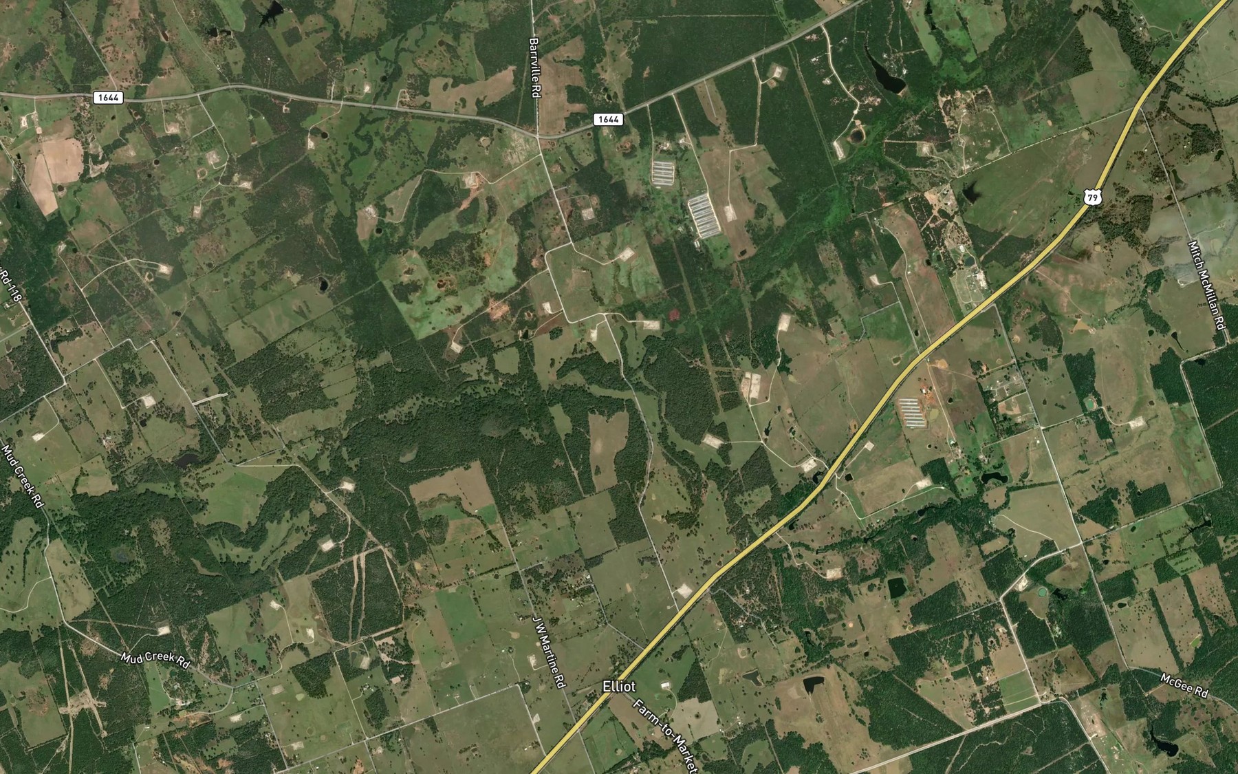 Satellite map of the Threemile Creek