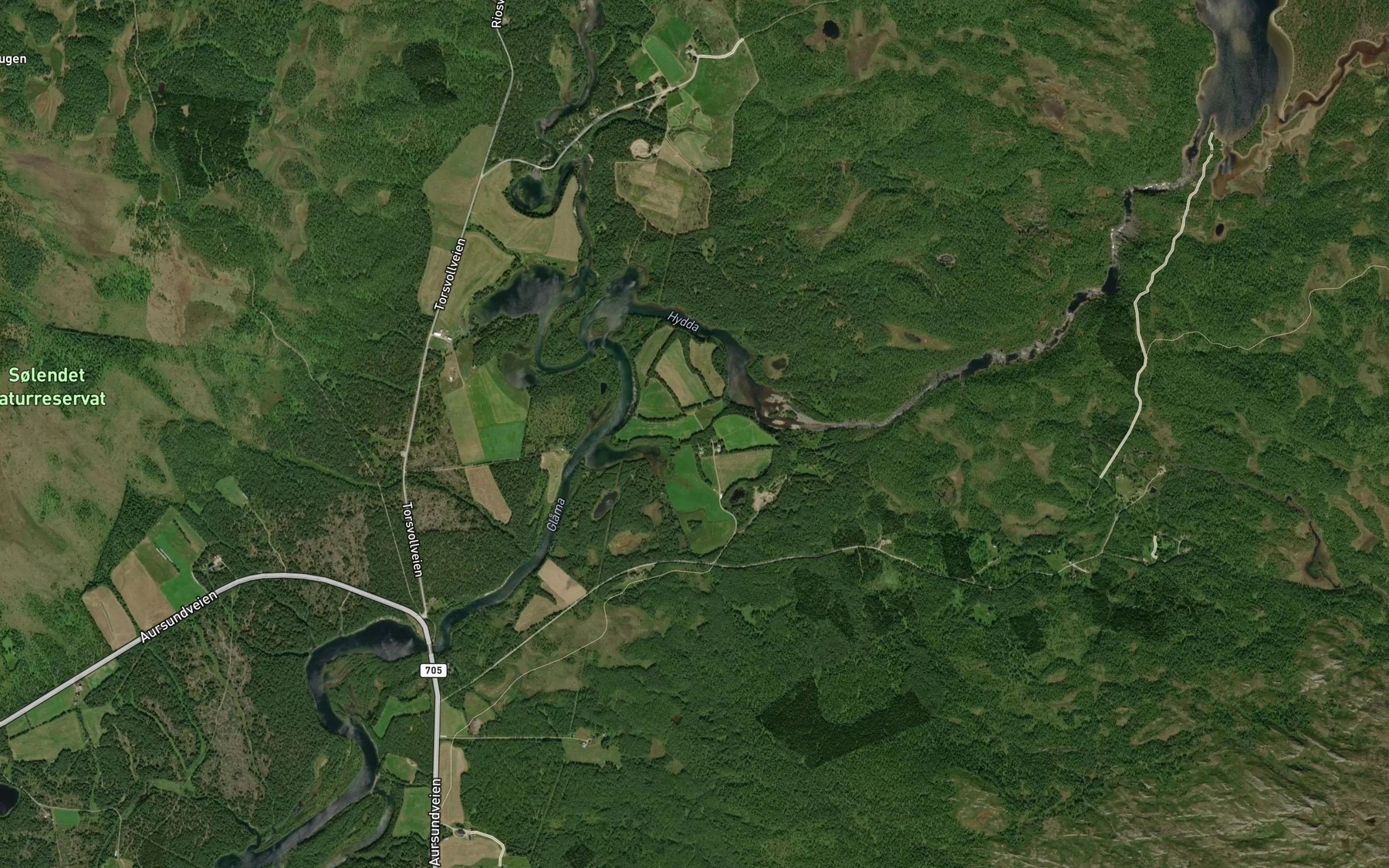 Satellite map of the Hydda