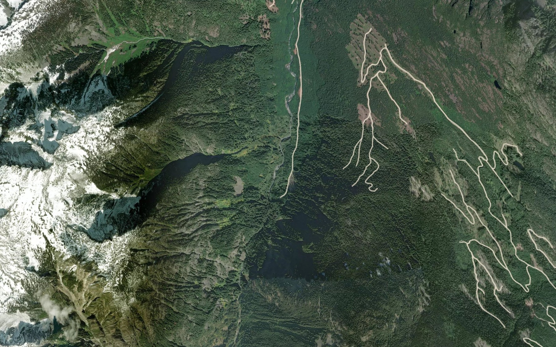 Satellite map of the Gautier Creek
