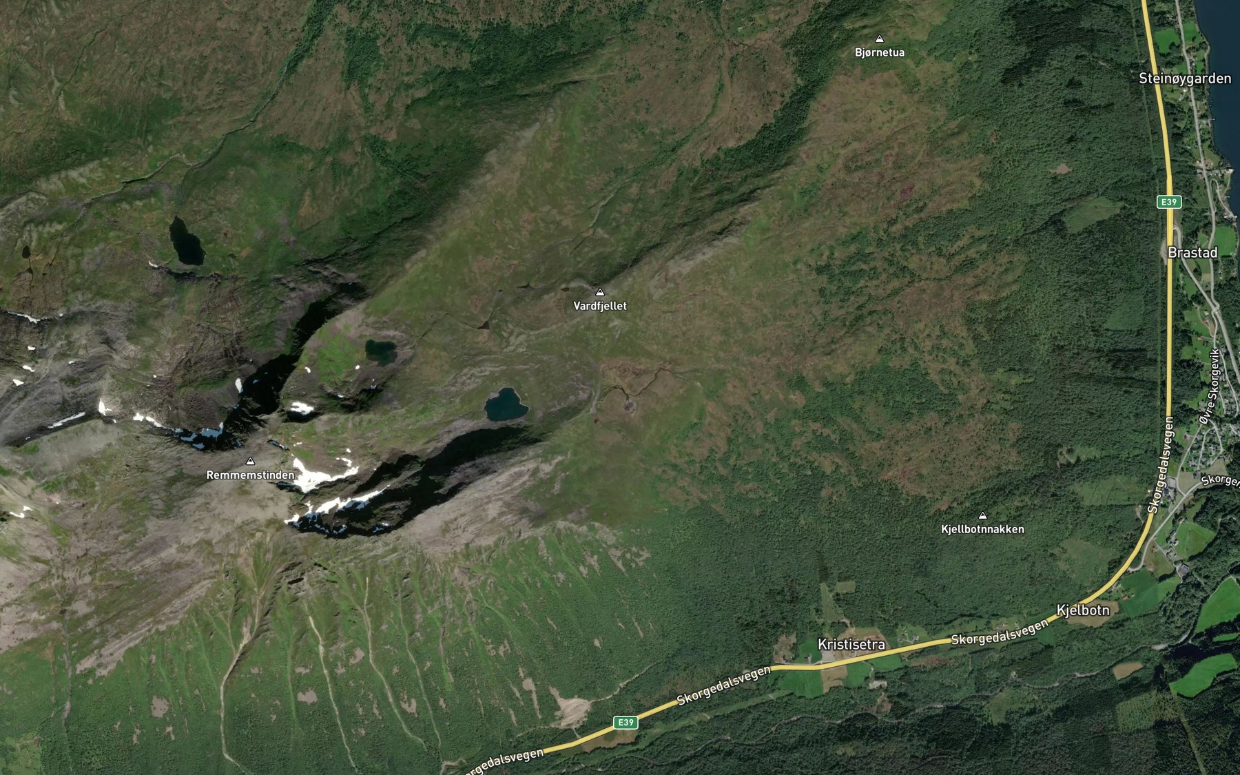 Satellite map of the Tjonnin