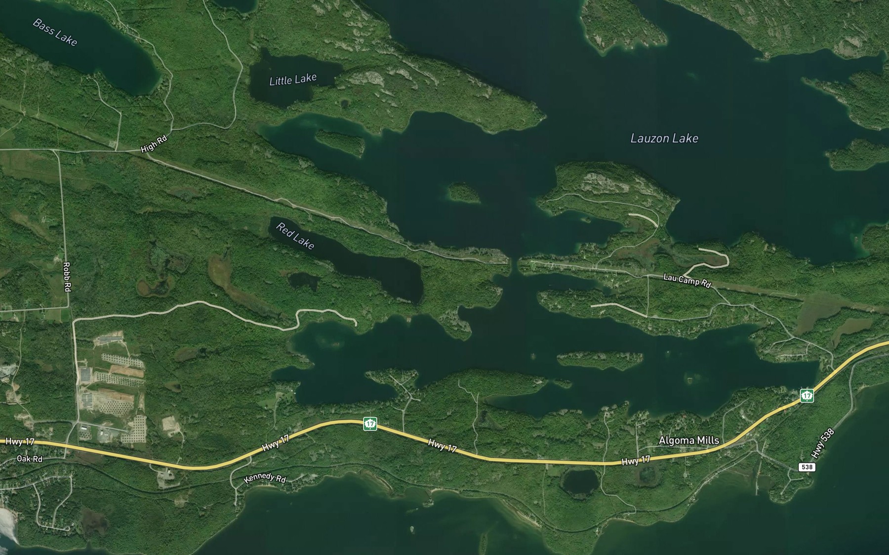 Satellite map of the Lauzon Bay