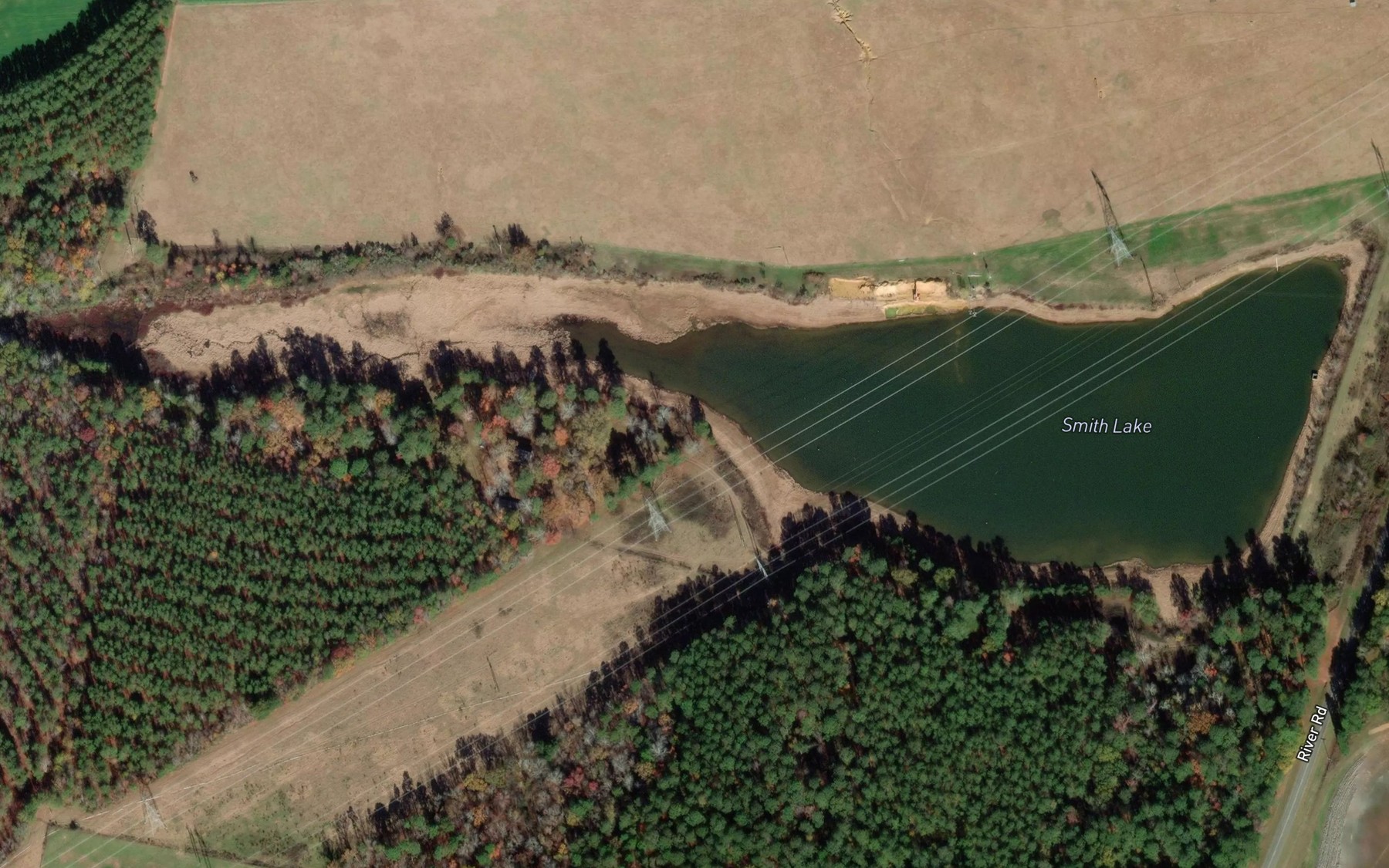 Satellite map of the Smith Lake