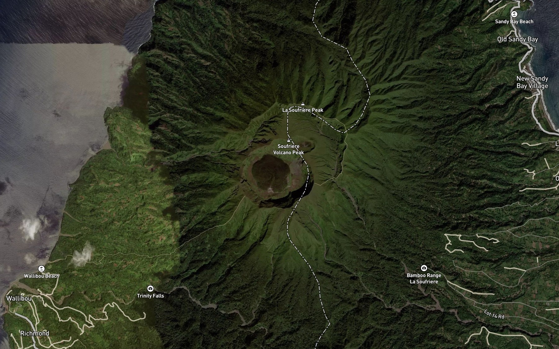 Satellite map of the Crater Lake