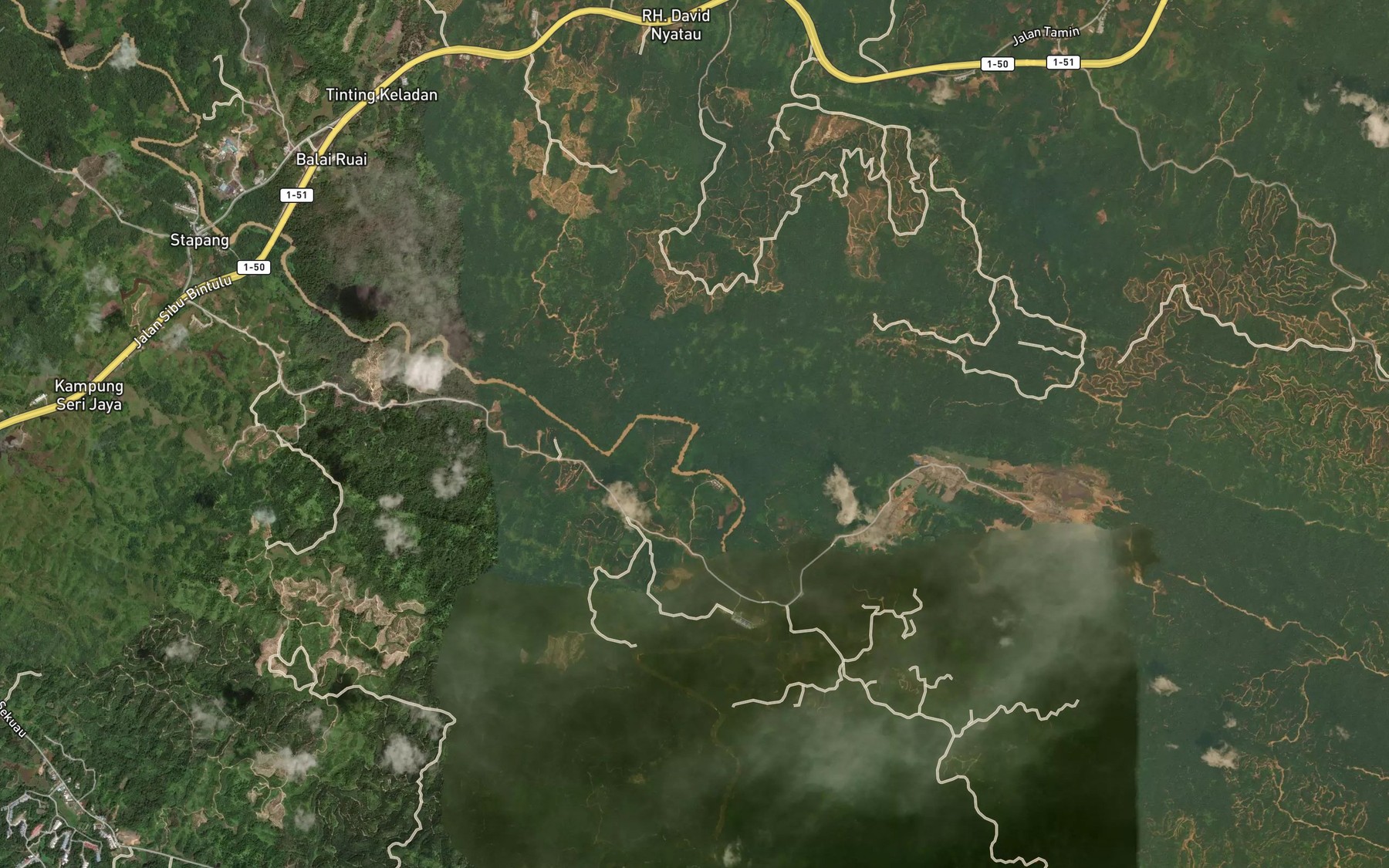 Satellite map of the Sungai Bua