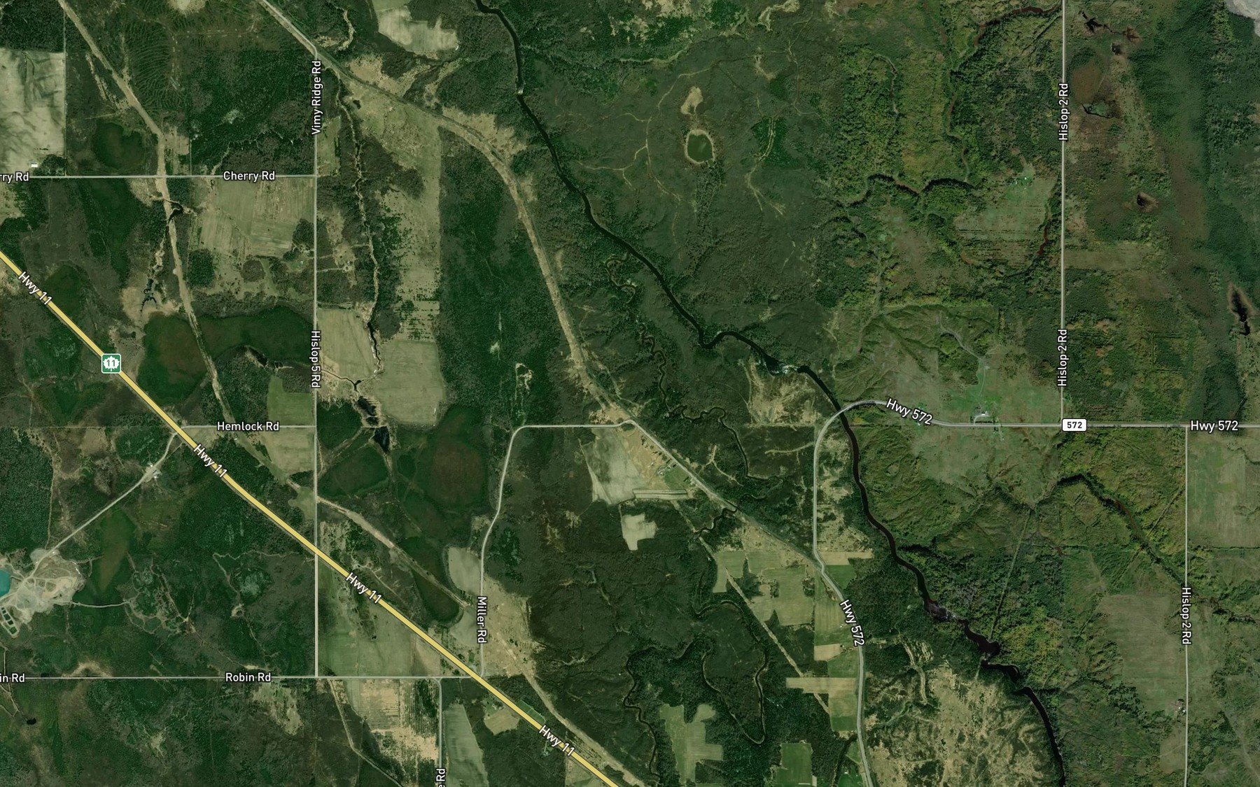 Satellite map of the Wildgoose Creek