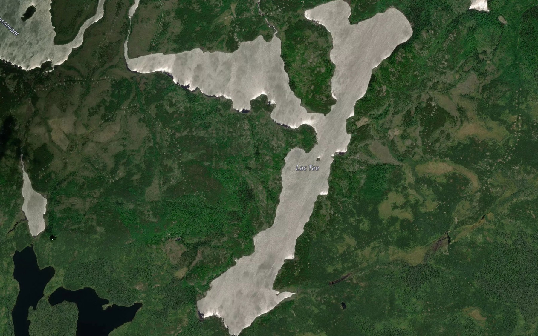 Satellite map of the Lac Tee