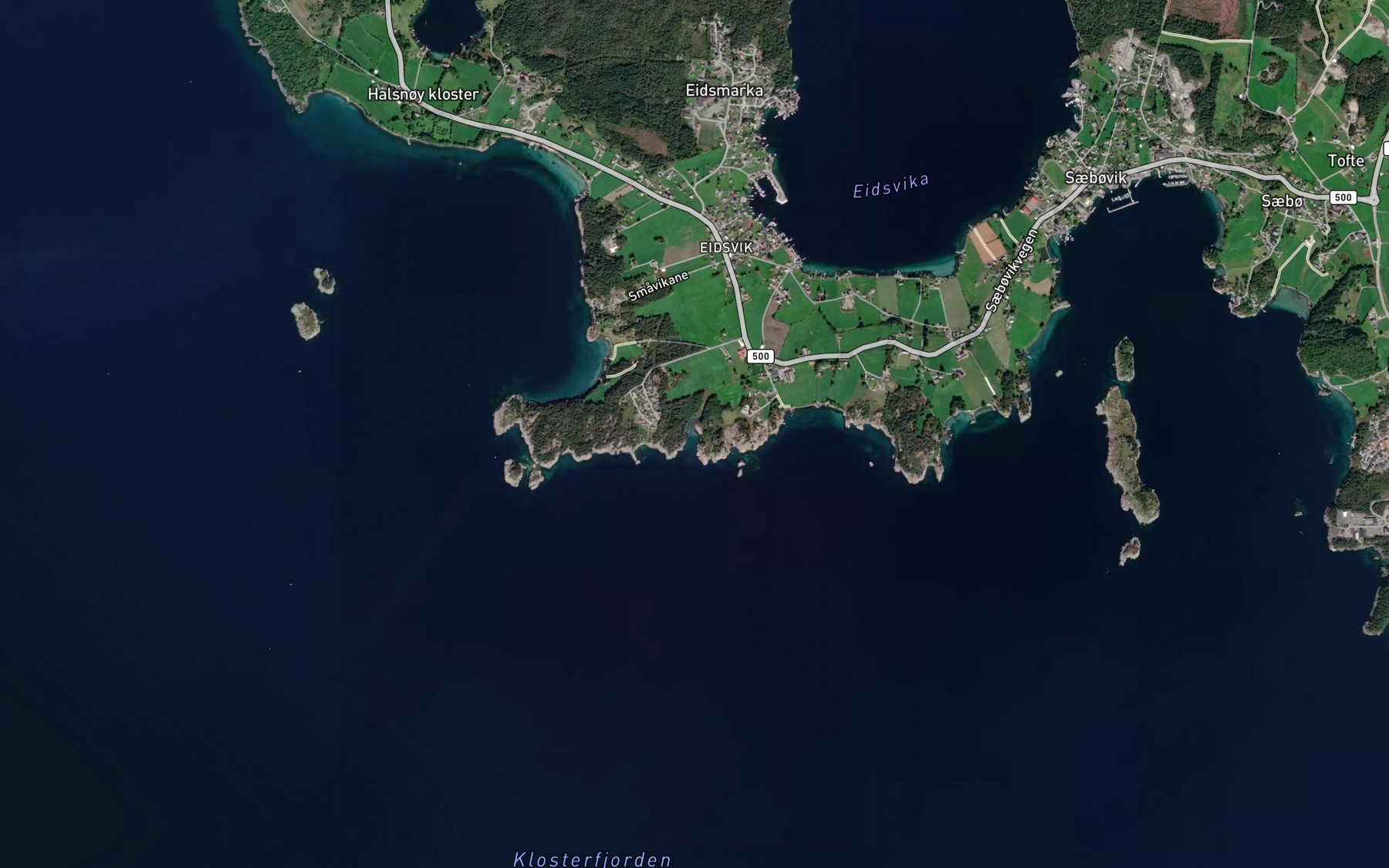 Satellite map of the Leirdalsvika