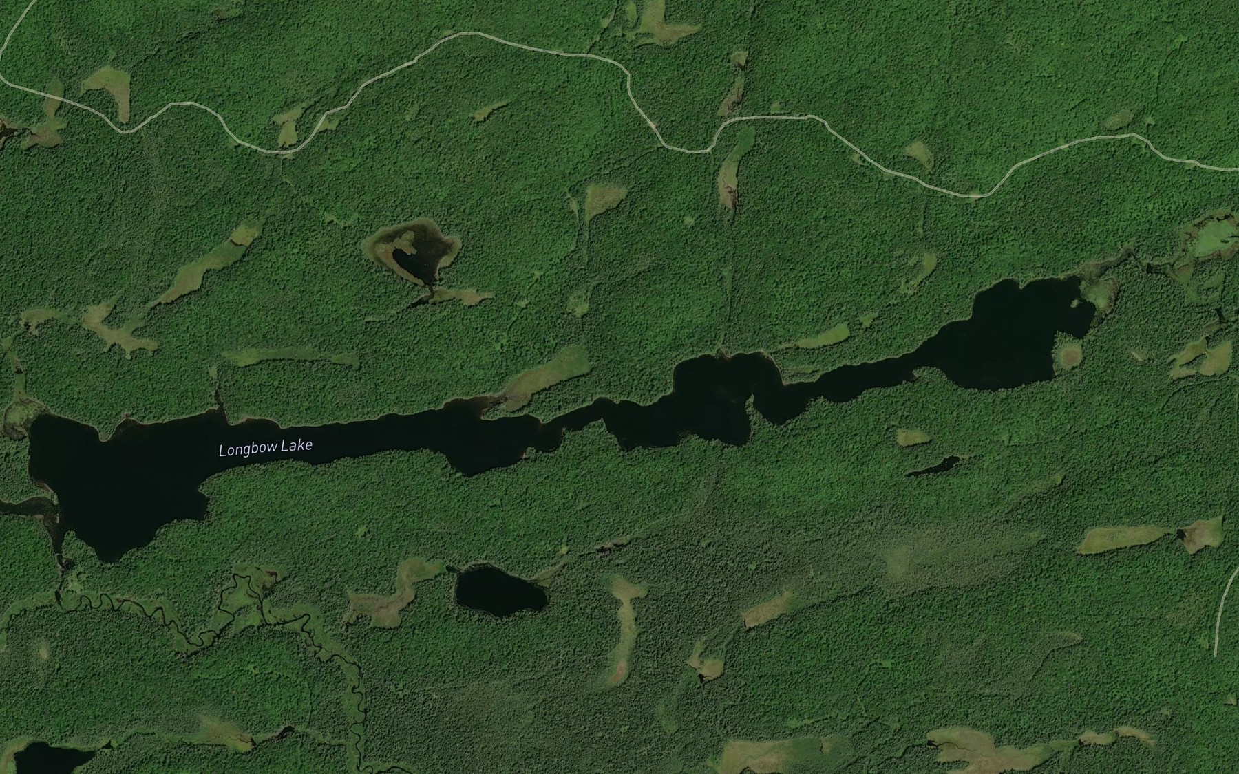 Satellite map of the Longbow Lake