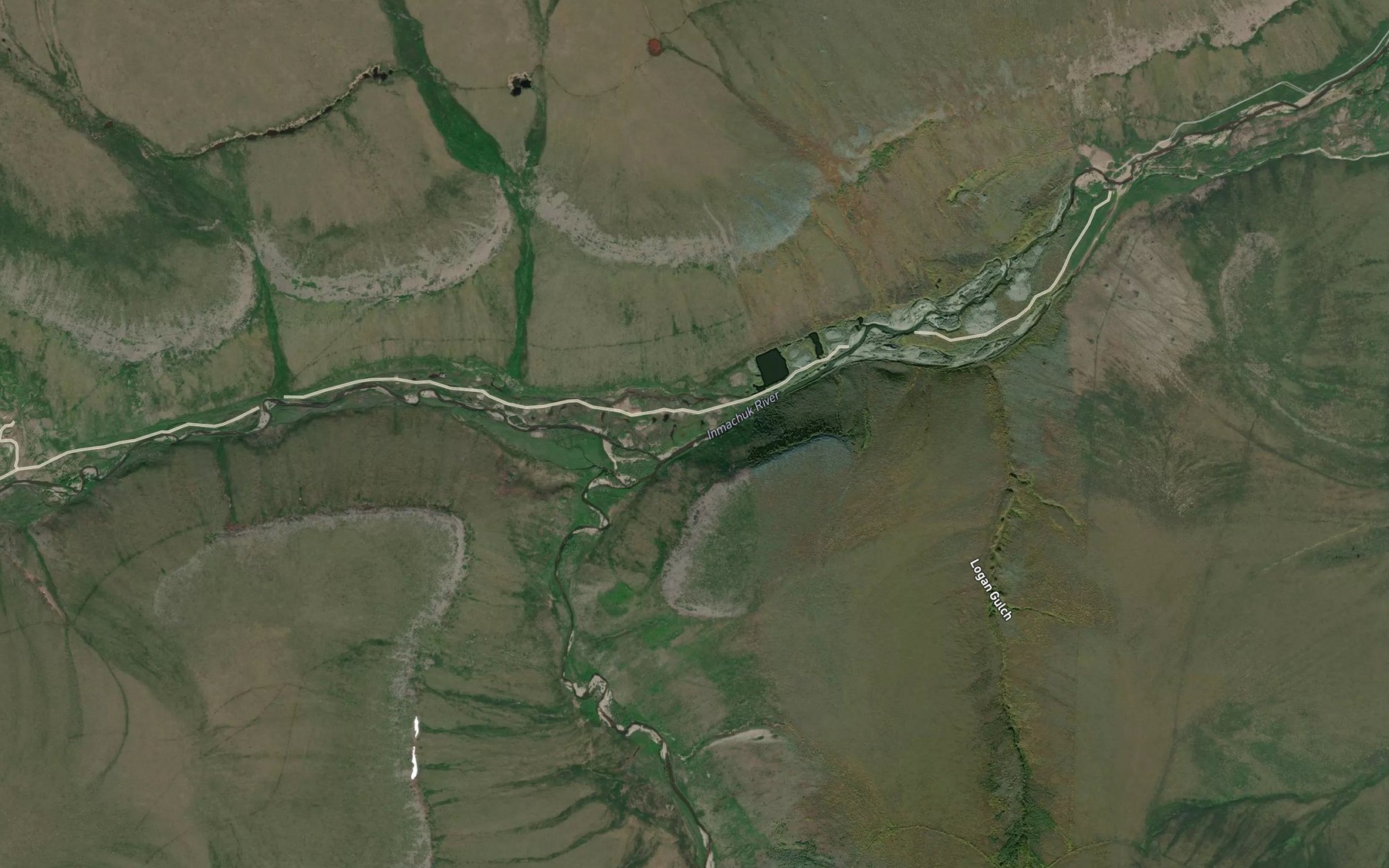 Satellite map of the Pinnell River