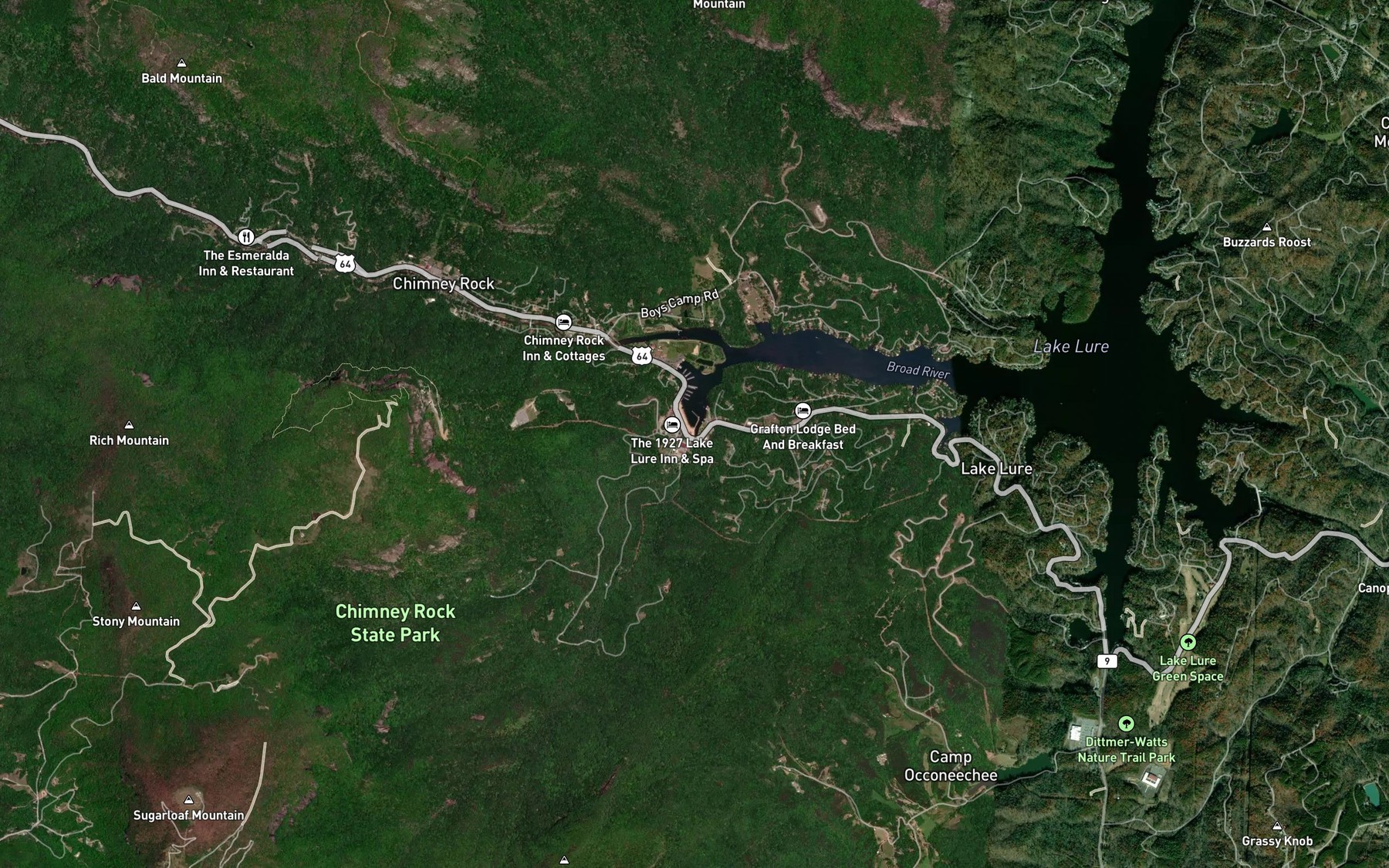 Satellite map of the Pool Creek