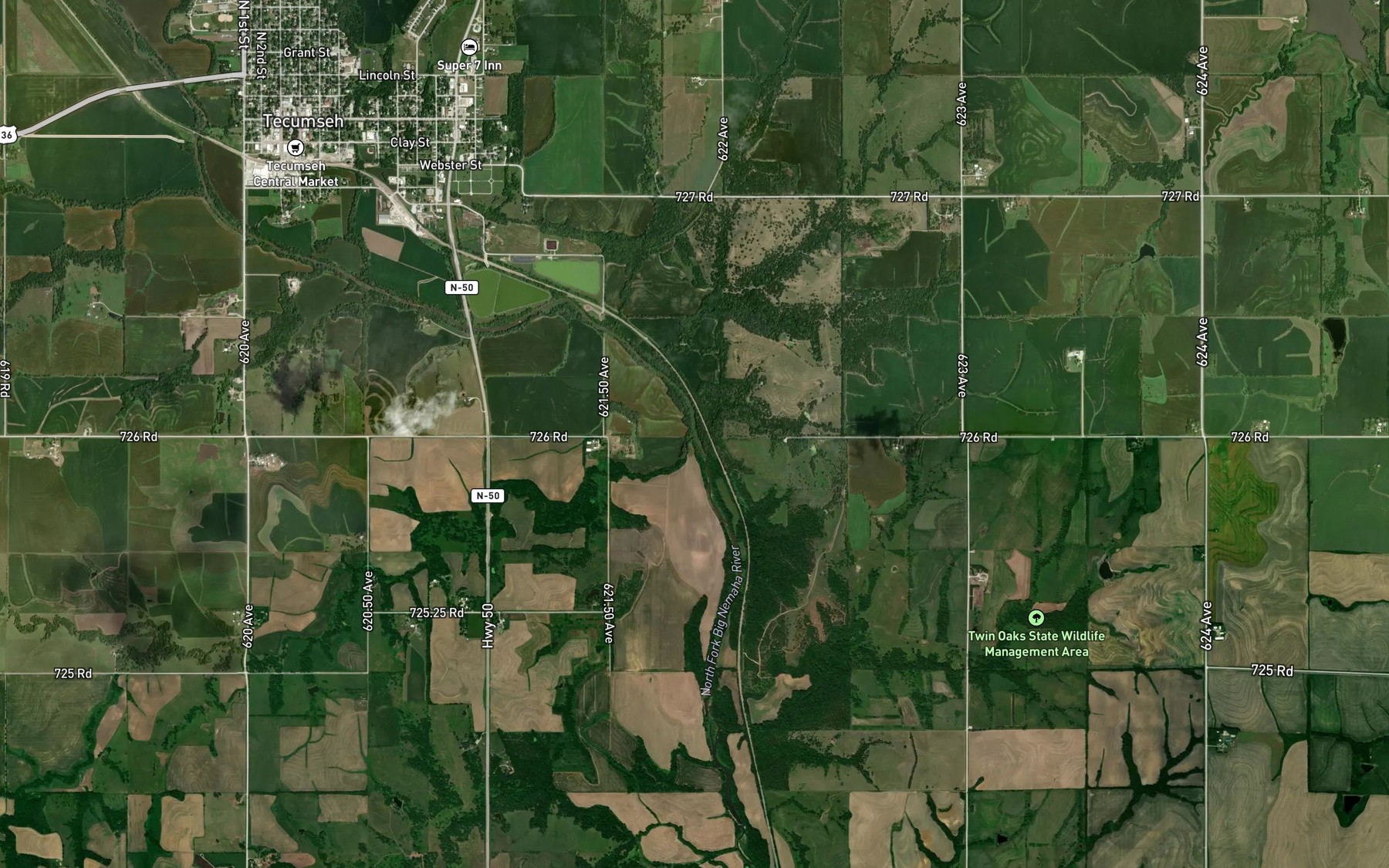 Satellite map of the Corson Branch