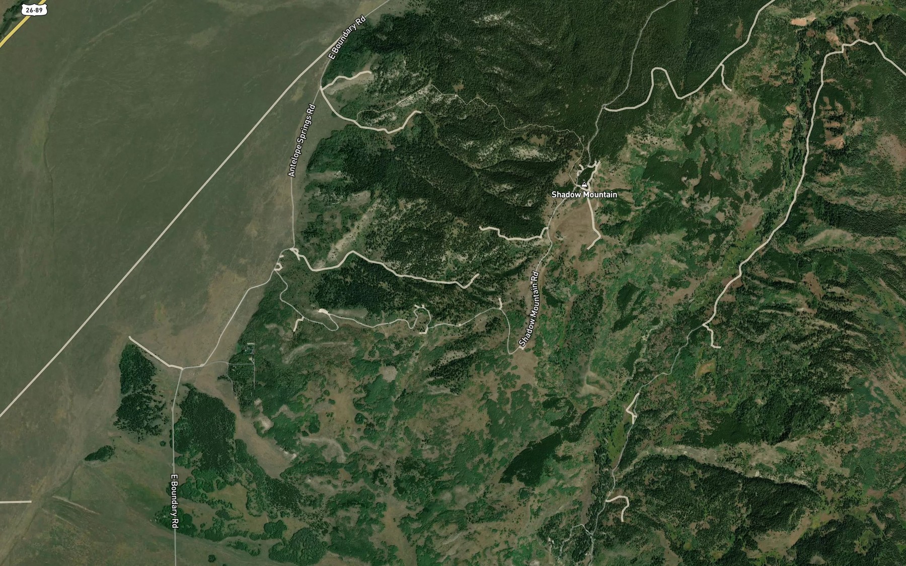 Satellite map of the Antelope Spring