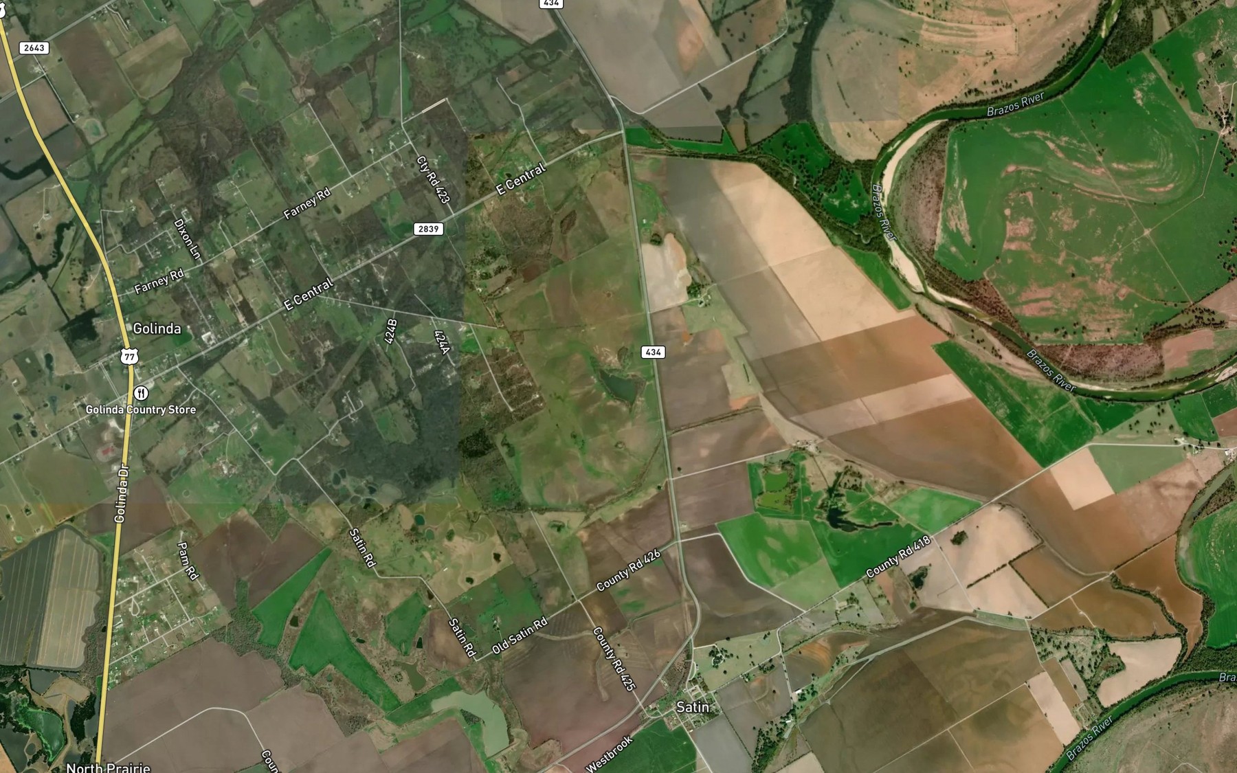 Satellite map of the Tomlinson Lake