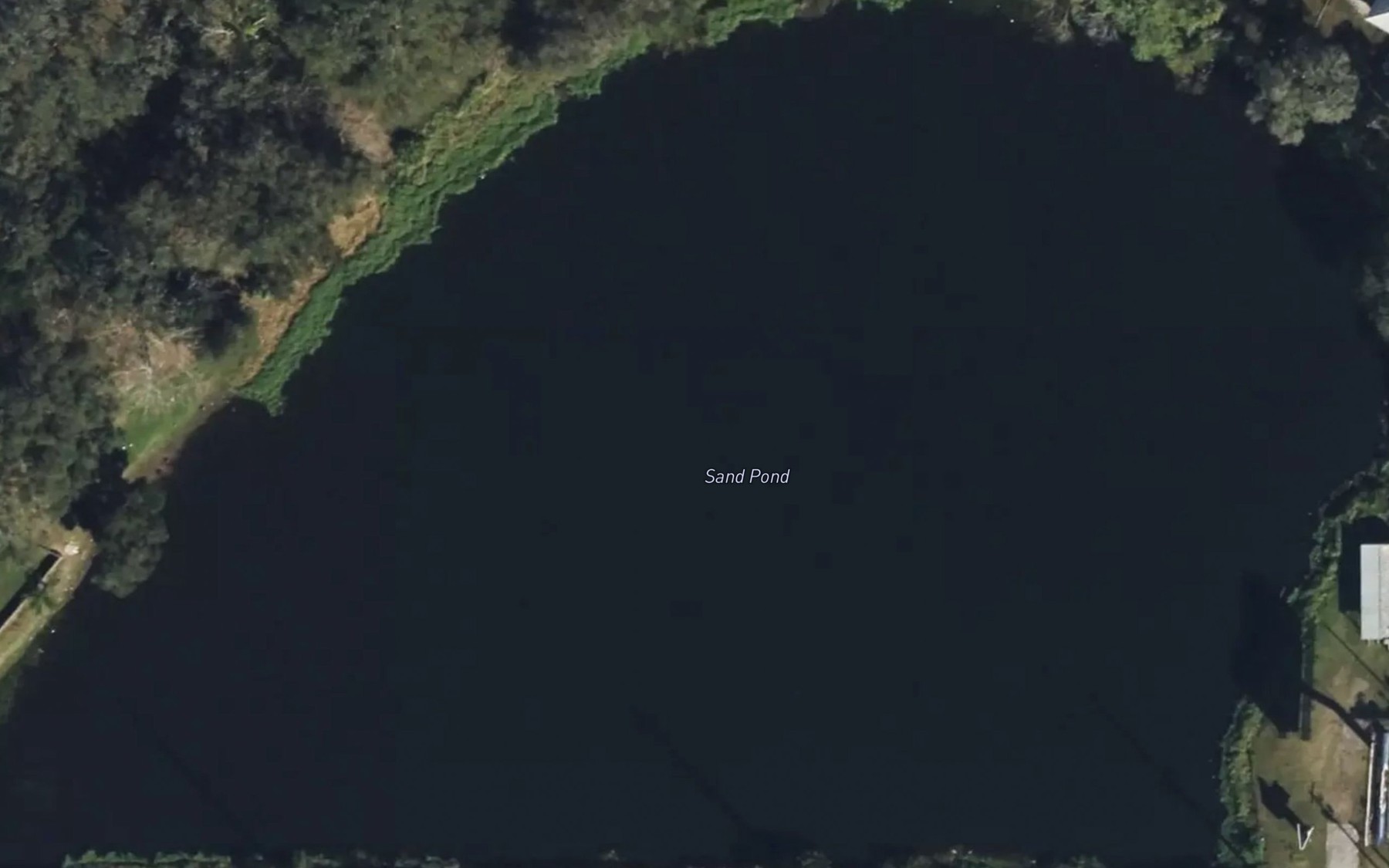 Satellite map of the Sand Pond