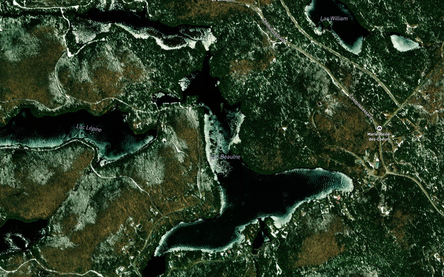 Satellite map of the Lac Beaulne