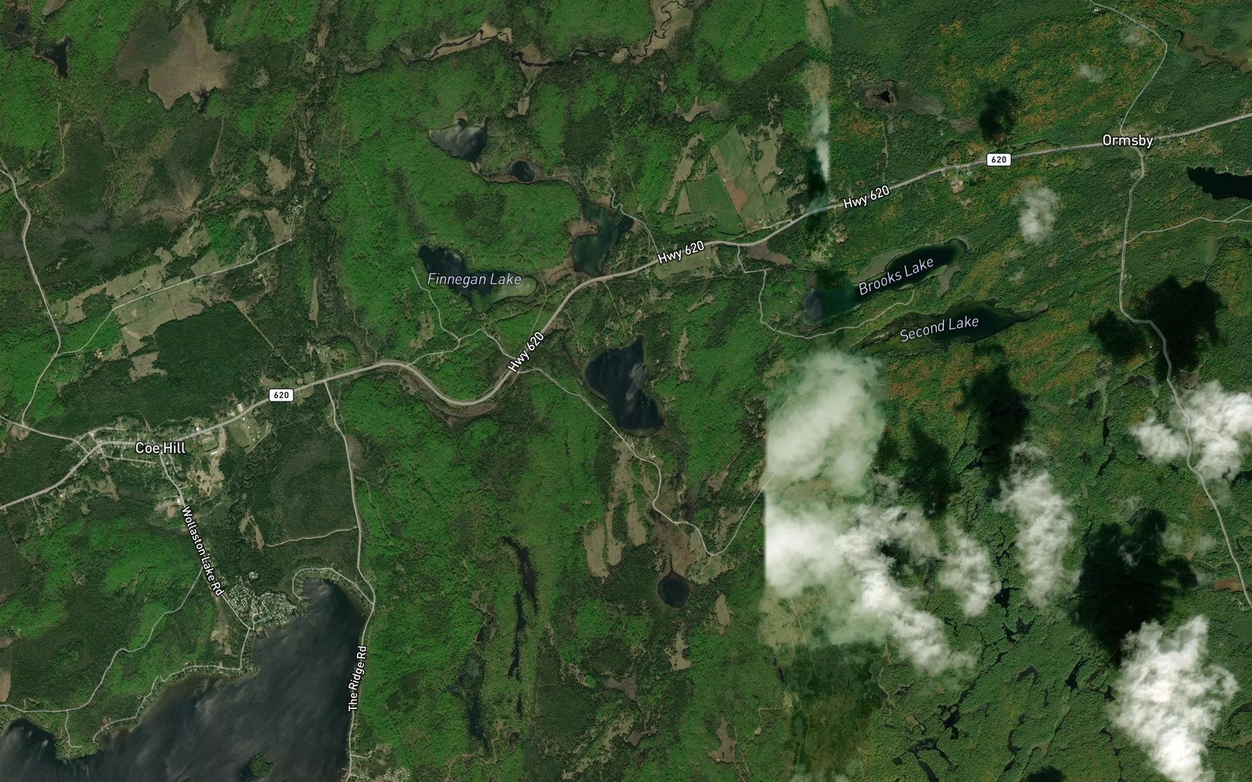 Satellite map of the Peter Lake