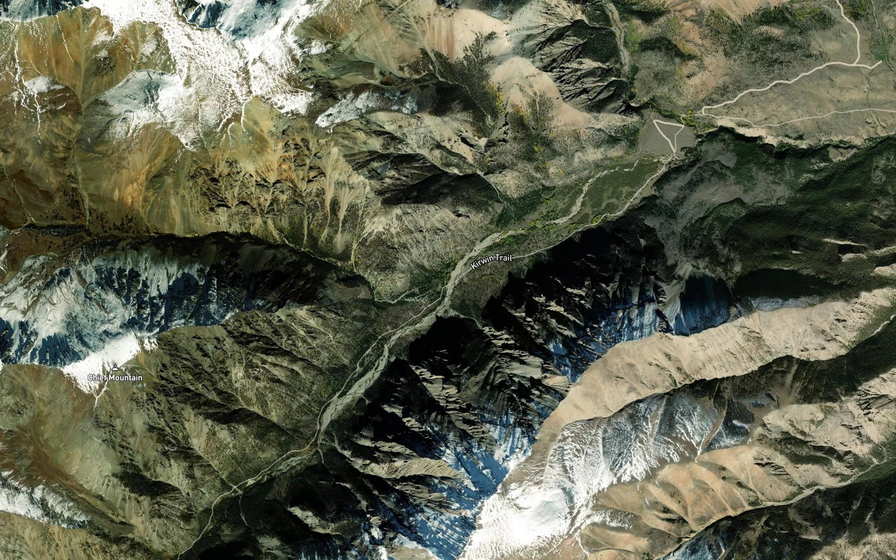 Satellite map of the Meadow Creek