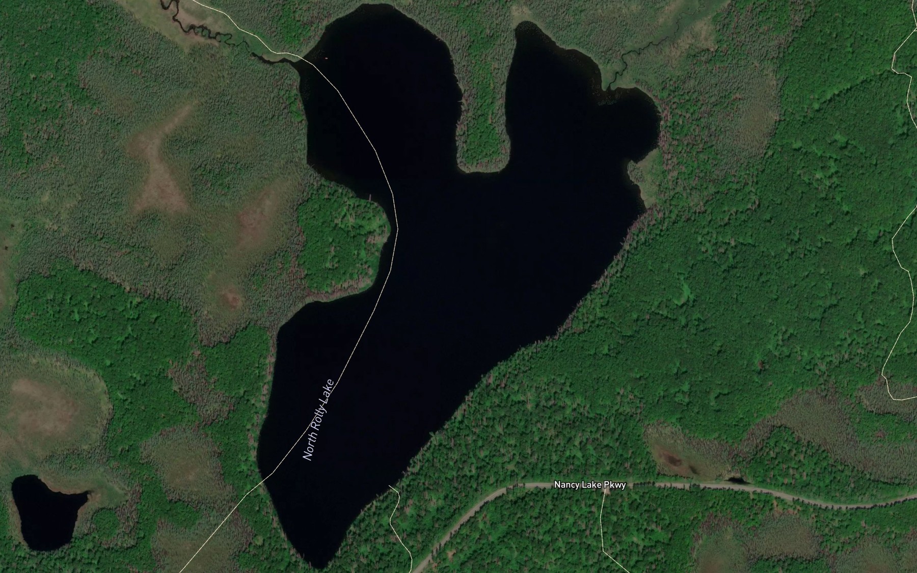 Satellite map of the North Rolly Lake