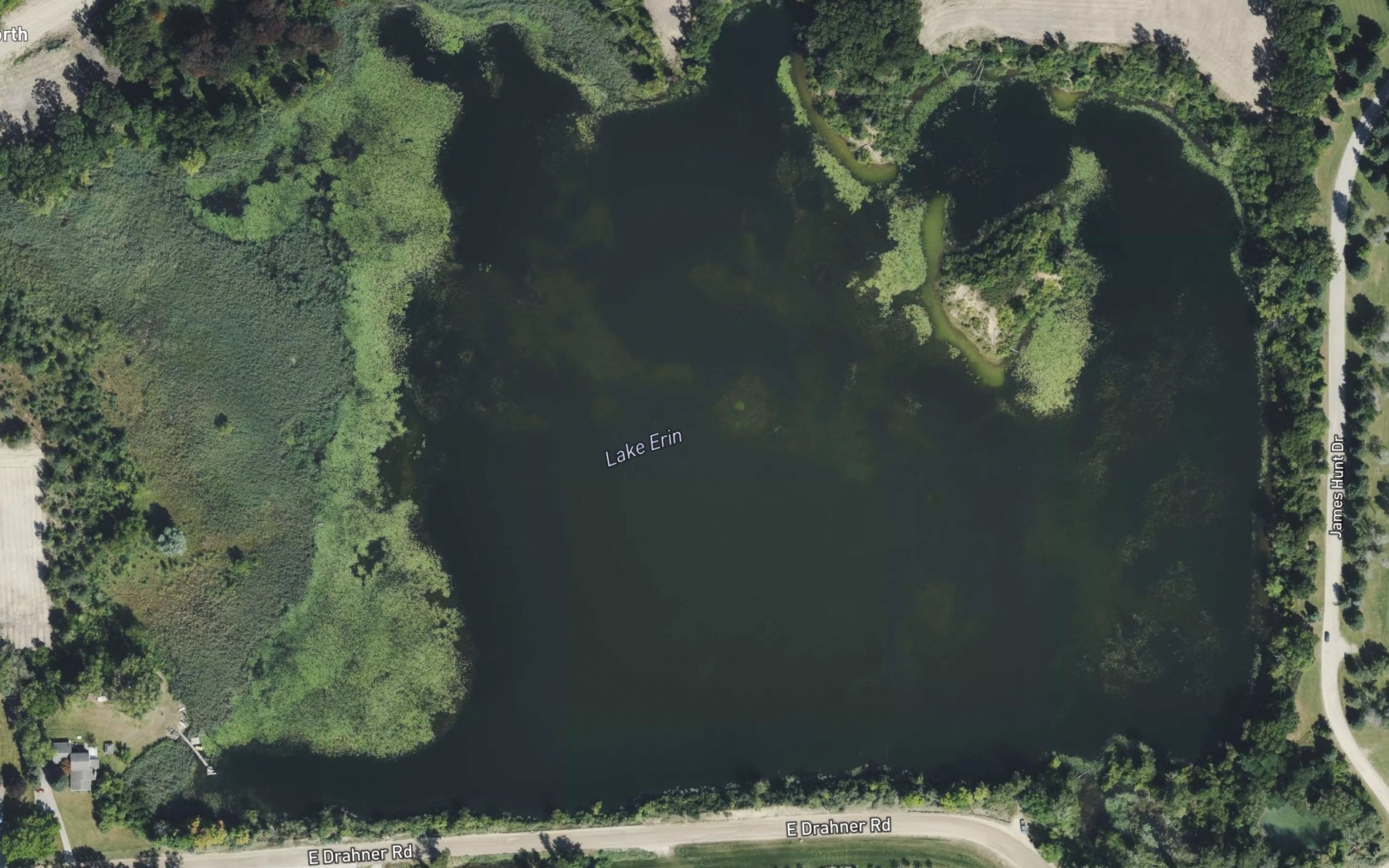 Satellite map of the Lake Erin