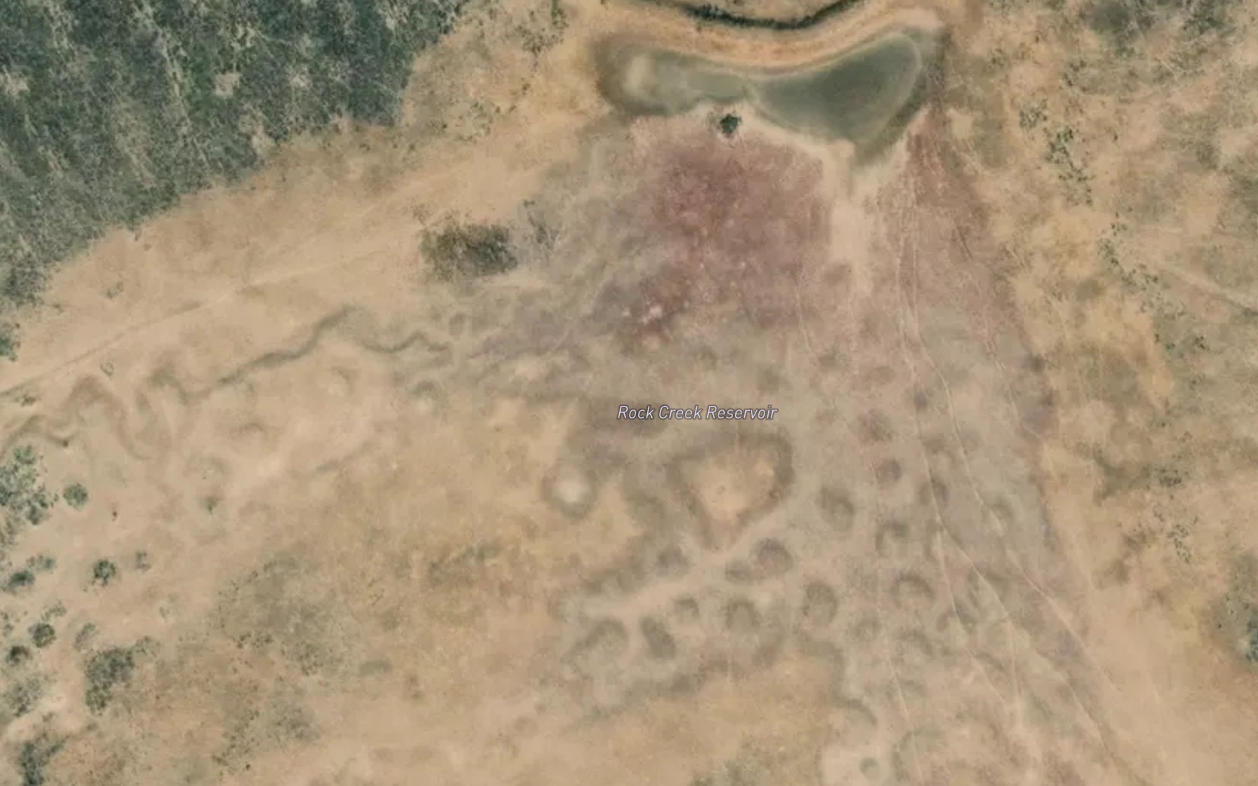 Satellite map of the Rock Creek Reservoir
