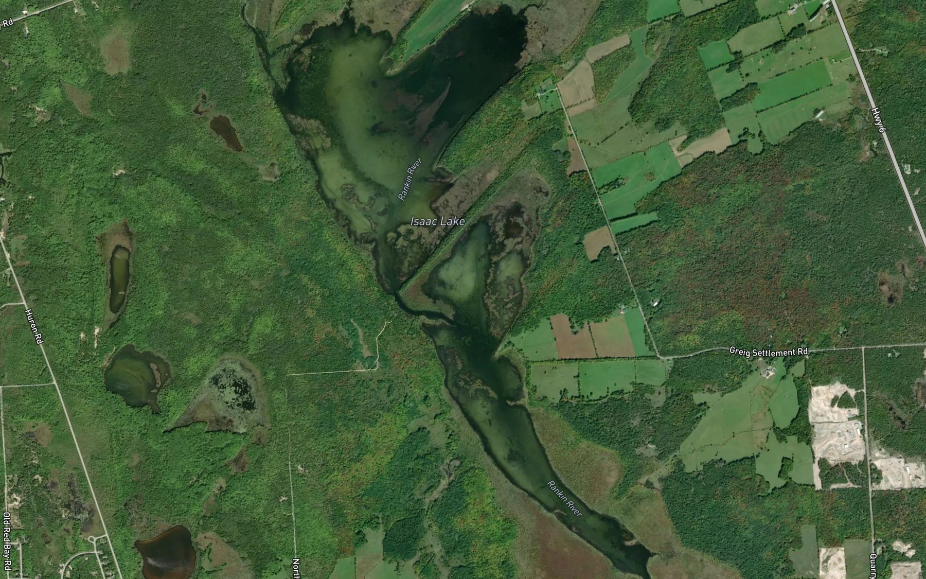 Satellite map of the Isaac Lake