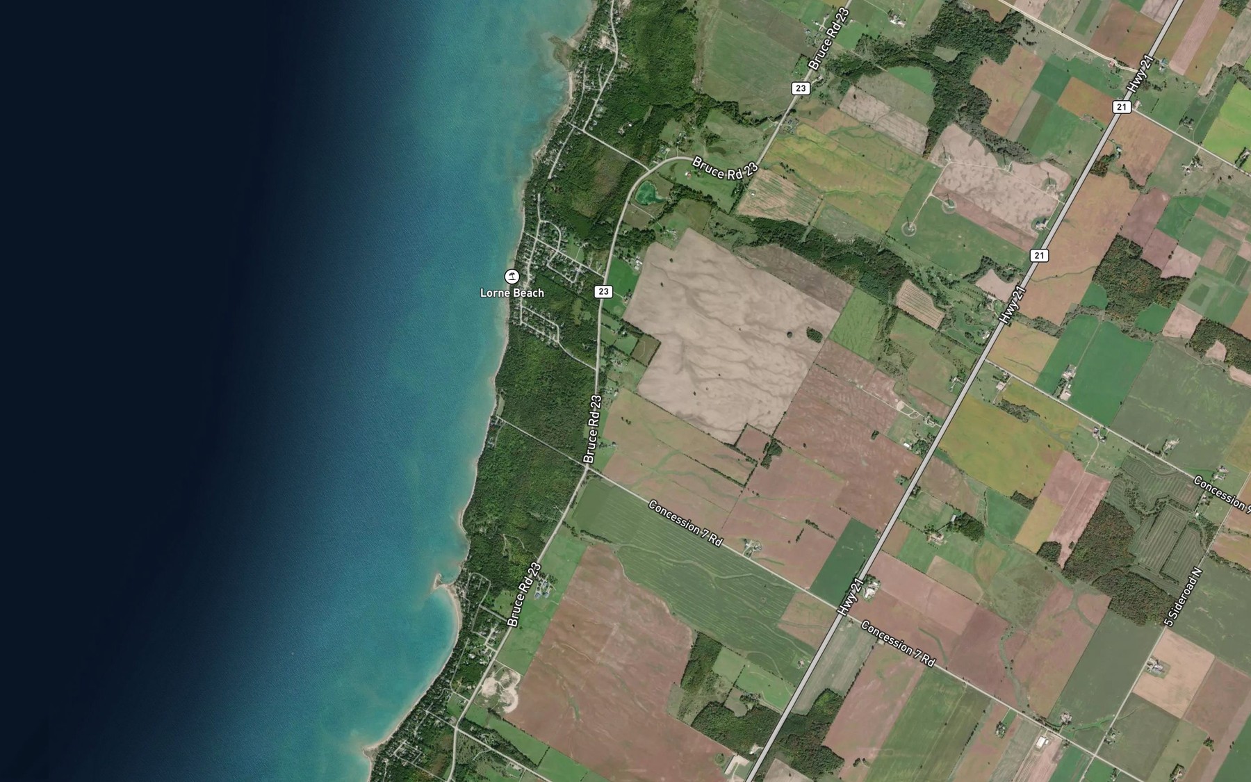 Satellite map of the Lorne Creek