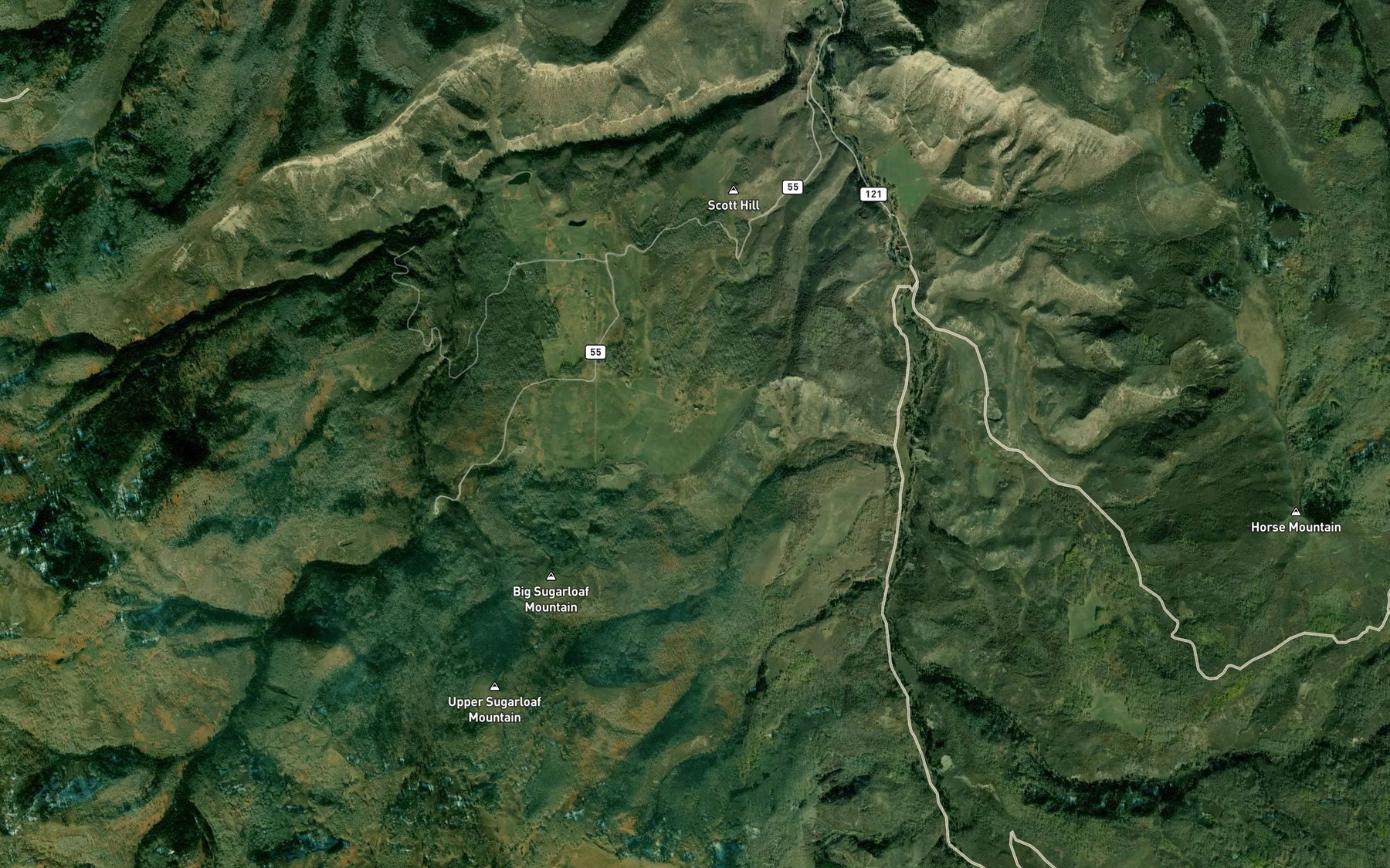Satellite map of the Alkali Creek