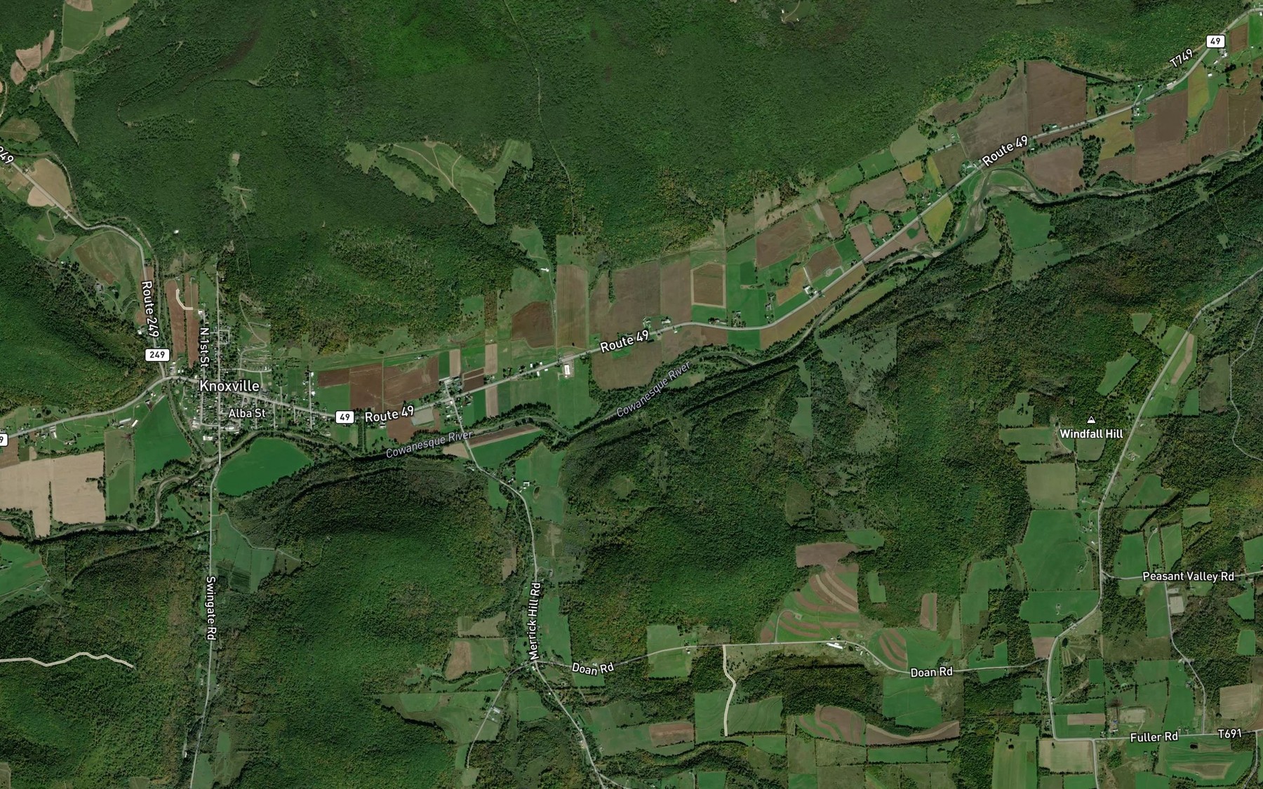 Satellite map of the Carpenter Run