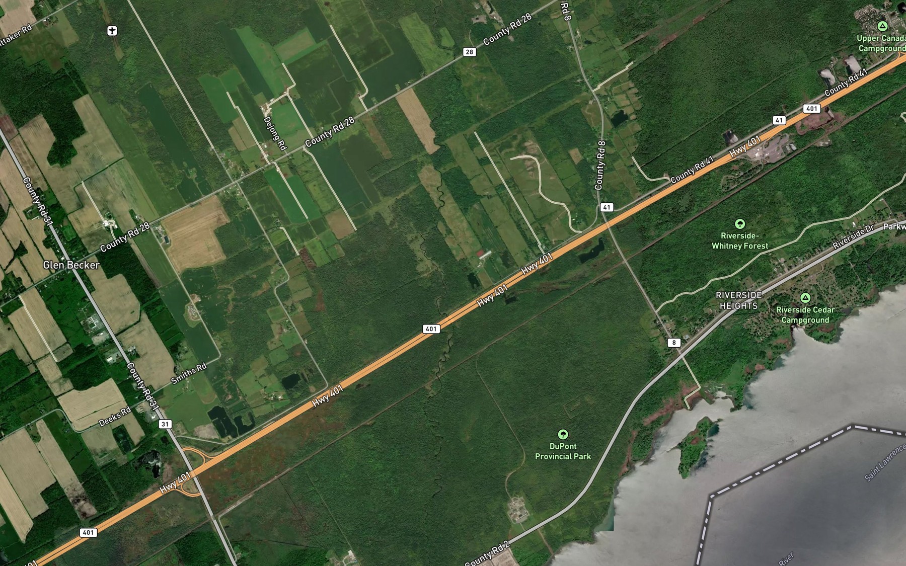 Satellite map of the Mattice Drain