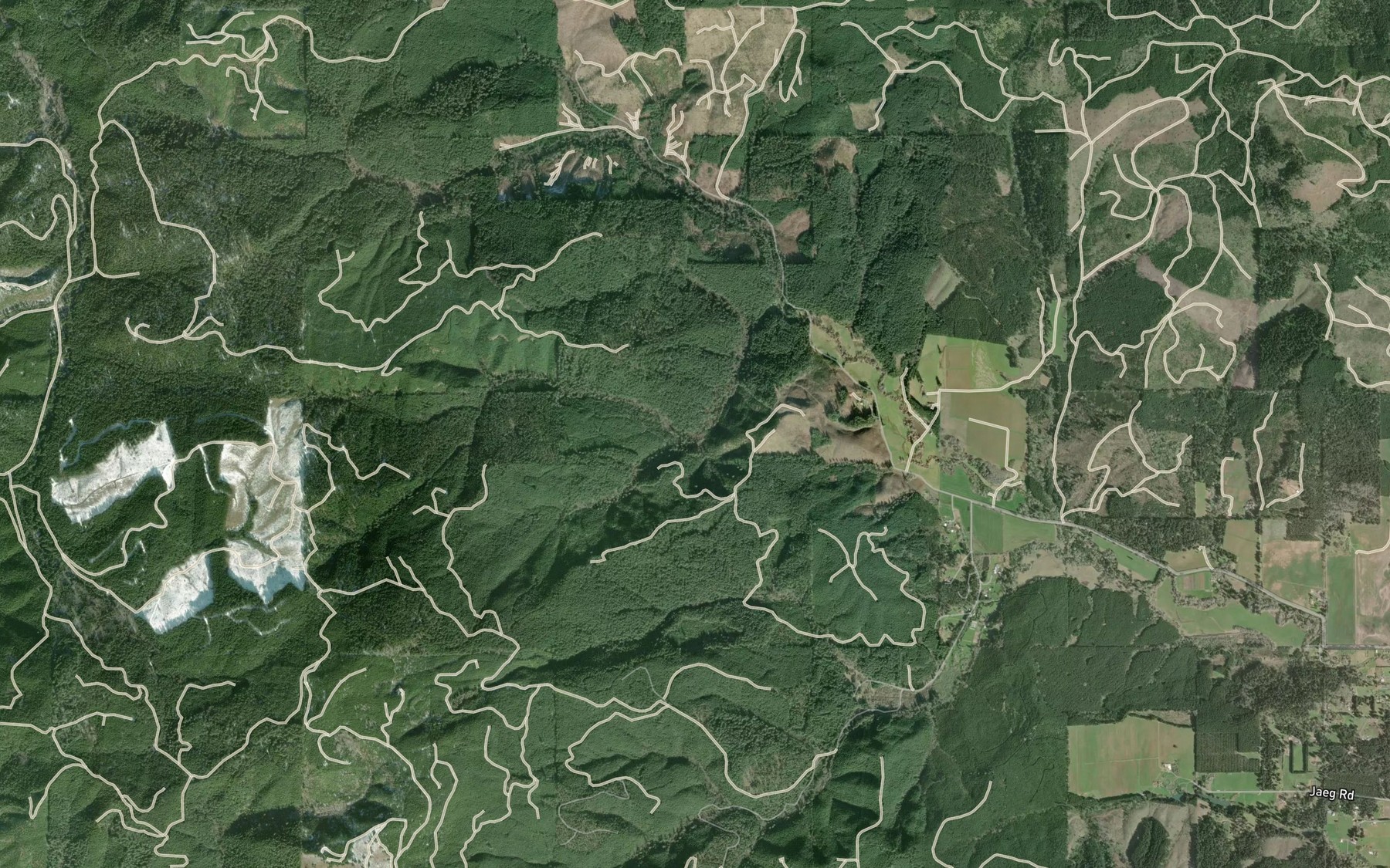 Satellite map of the Pitney Creek