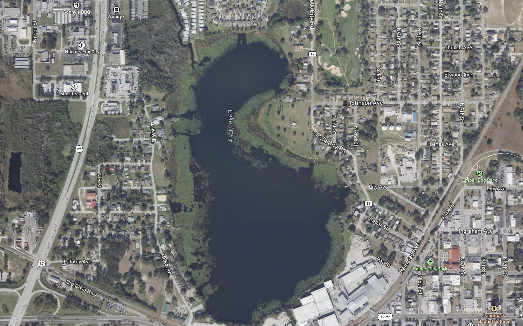 Satellite map of the Lake Tracy
