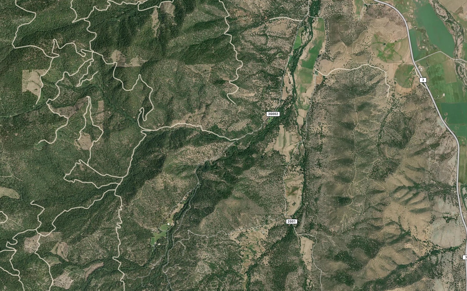 Satellite map of the North Fork French Creek