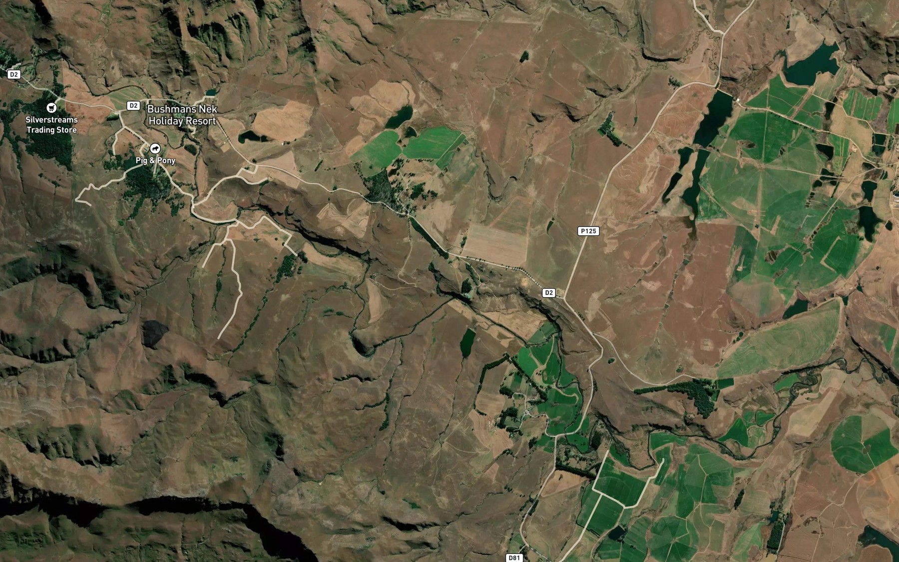 Satellite map of the Boesmansrivier