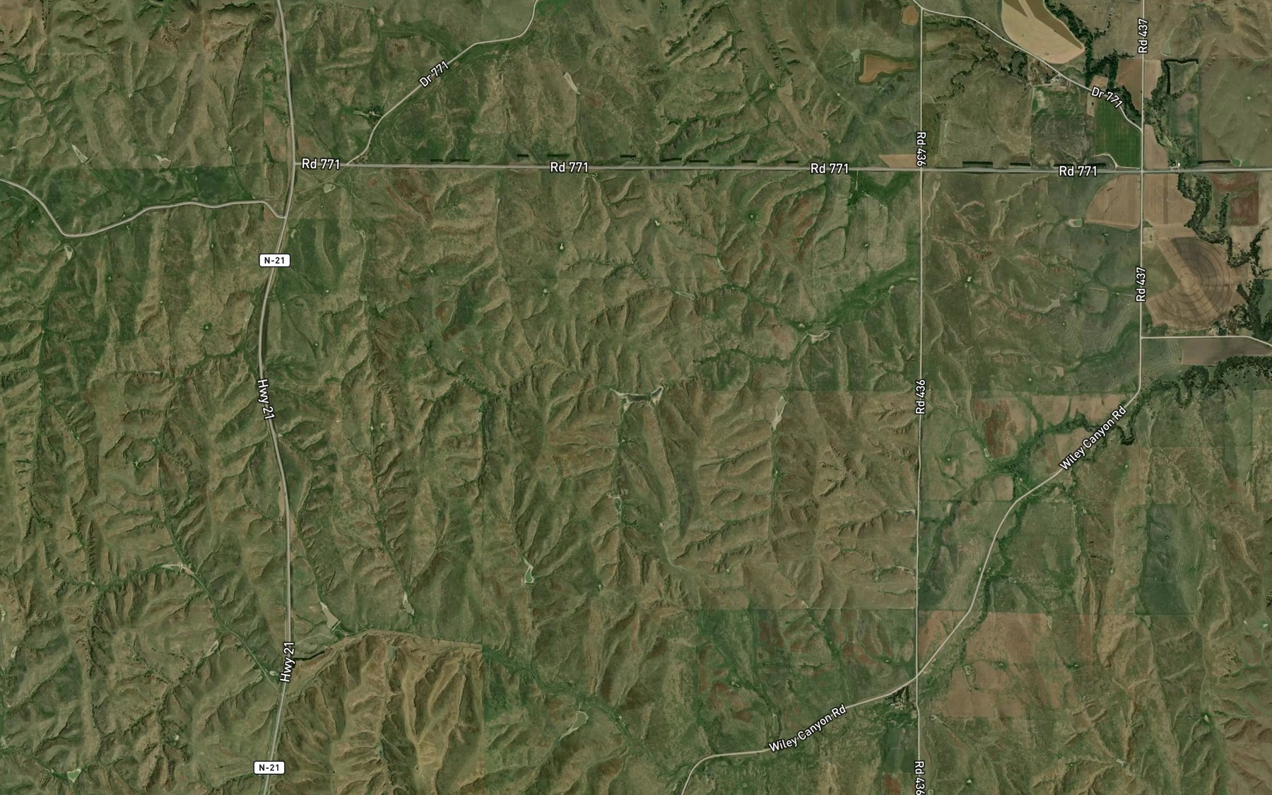 Satellite map of the Katy West Reservoir