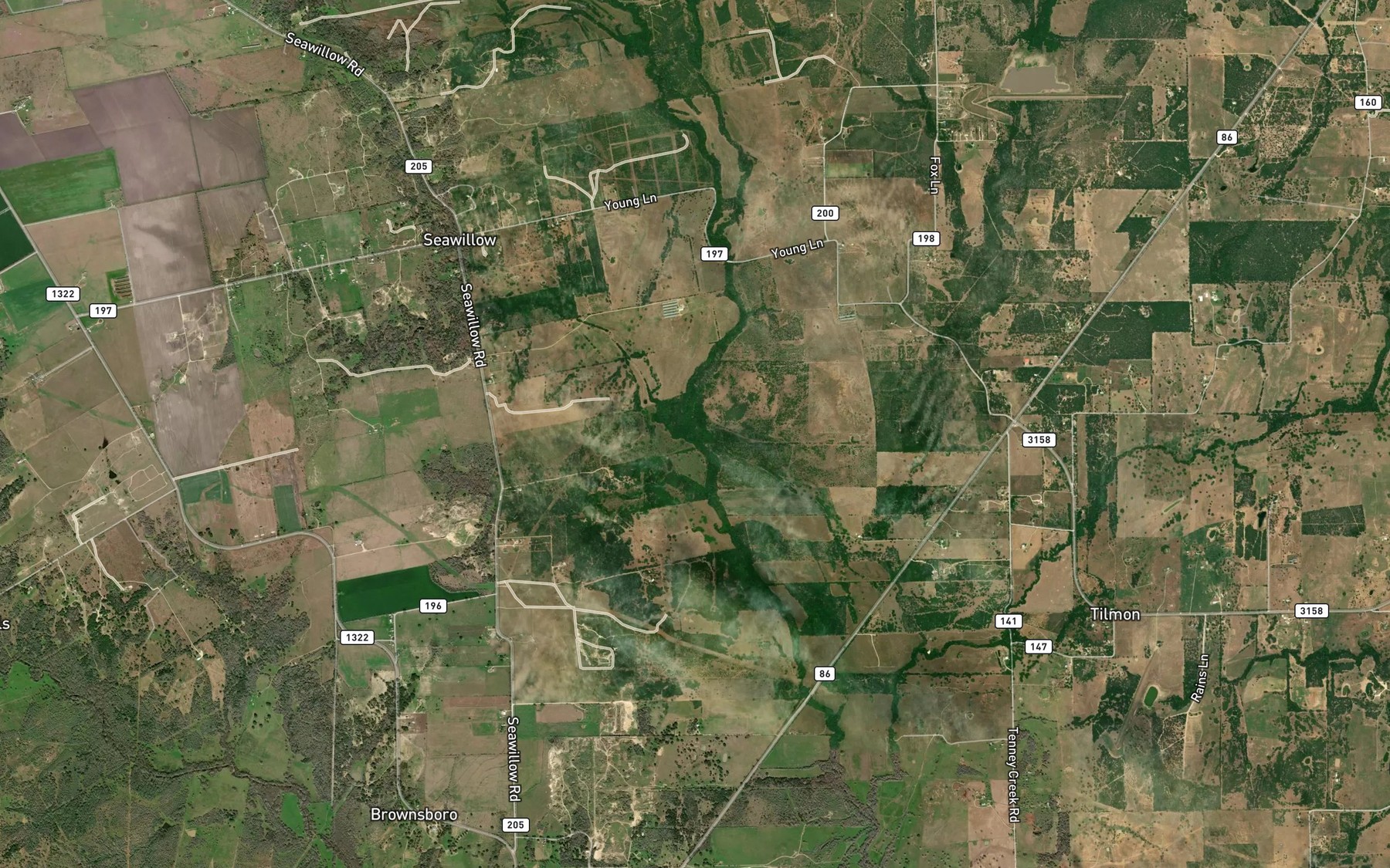 Satellite map of the Sixmile Branch